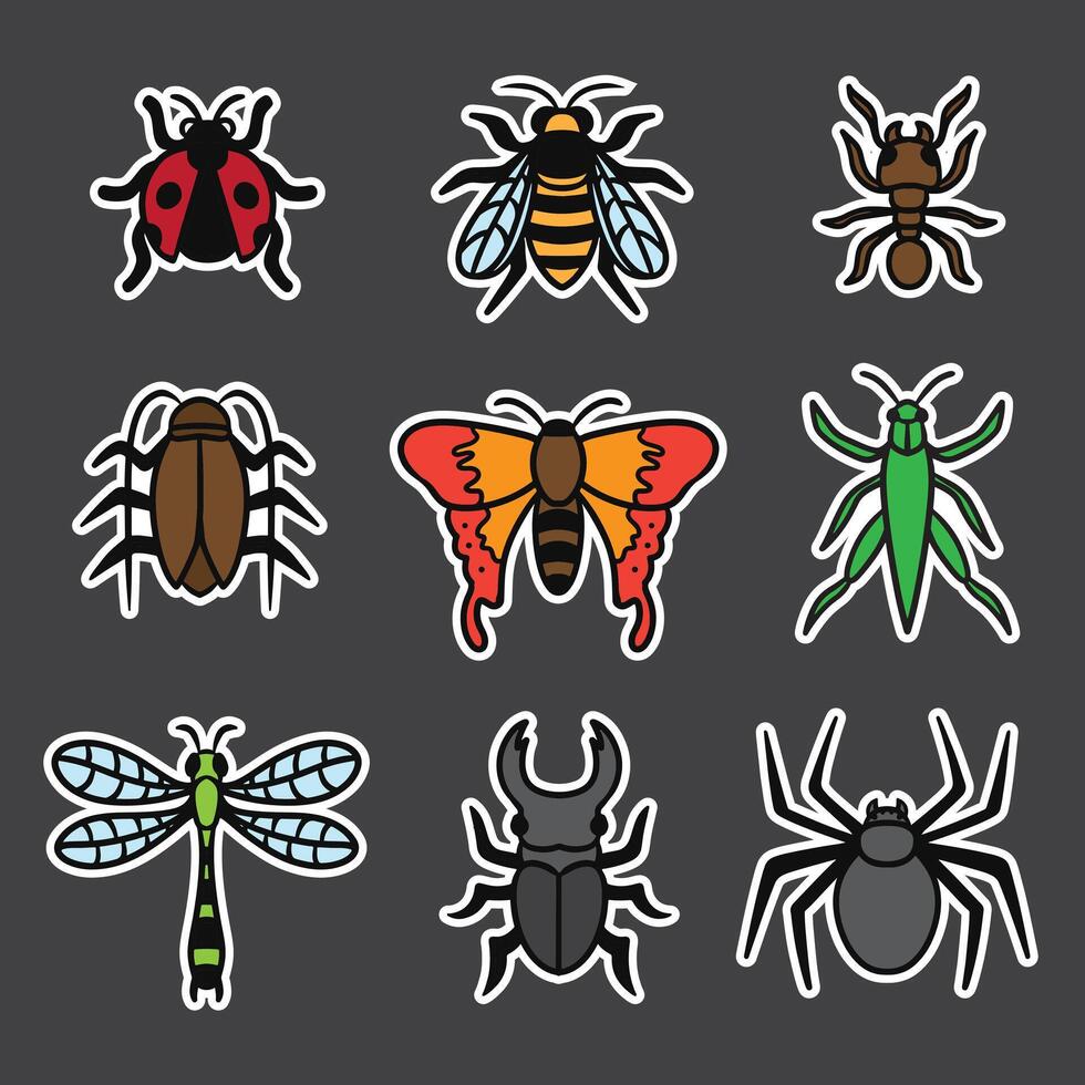 set of bug good for sticker, pattern design, element design, etc vector