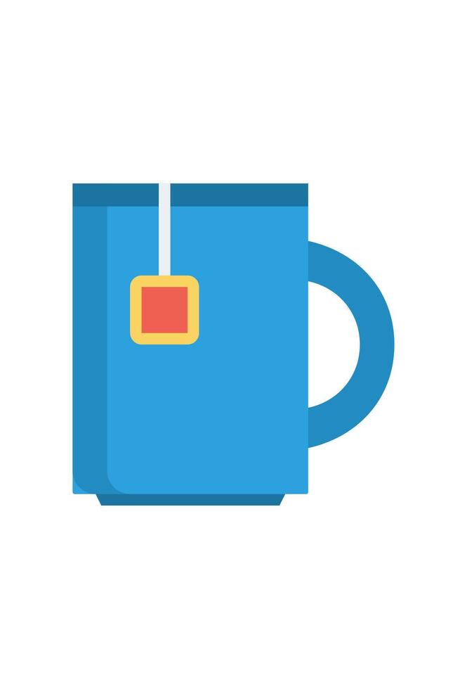 icon cup of coffee and tea bag. break time relax vector
