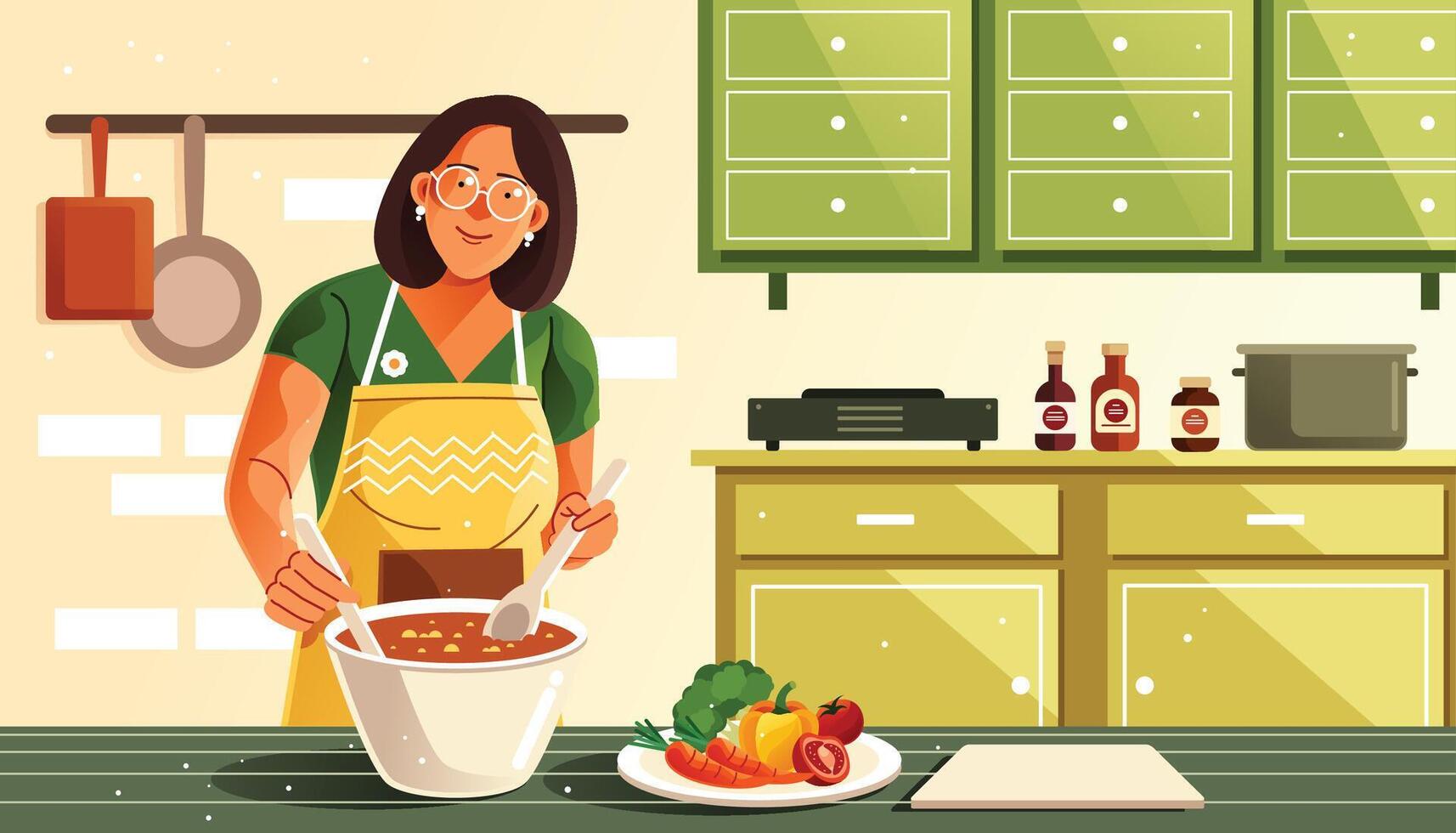 Mom's Love in Every Meal Illustration vector
