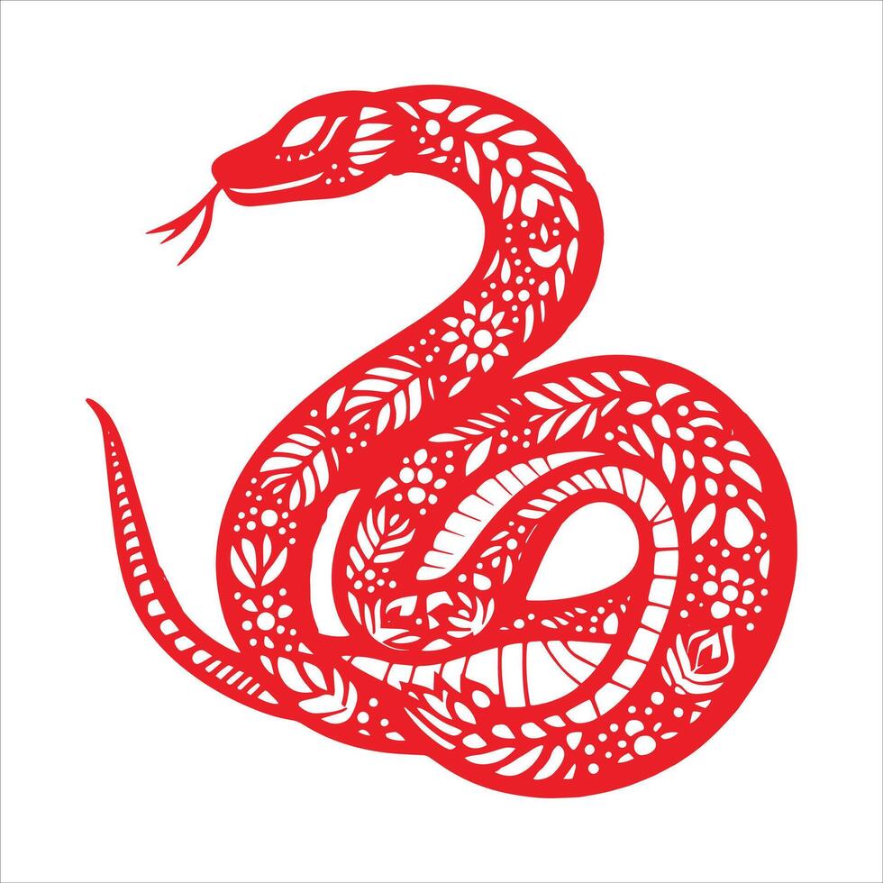 Happy Chinese New Year 2025 The Snake Zodiac Sign, Year Of The Snake stock Illustration Silhouette vector