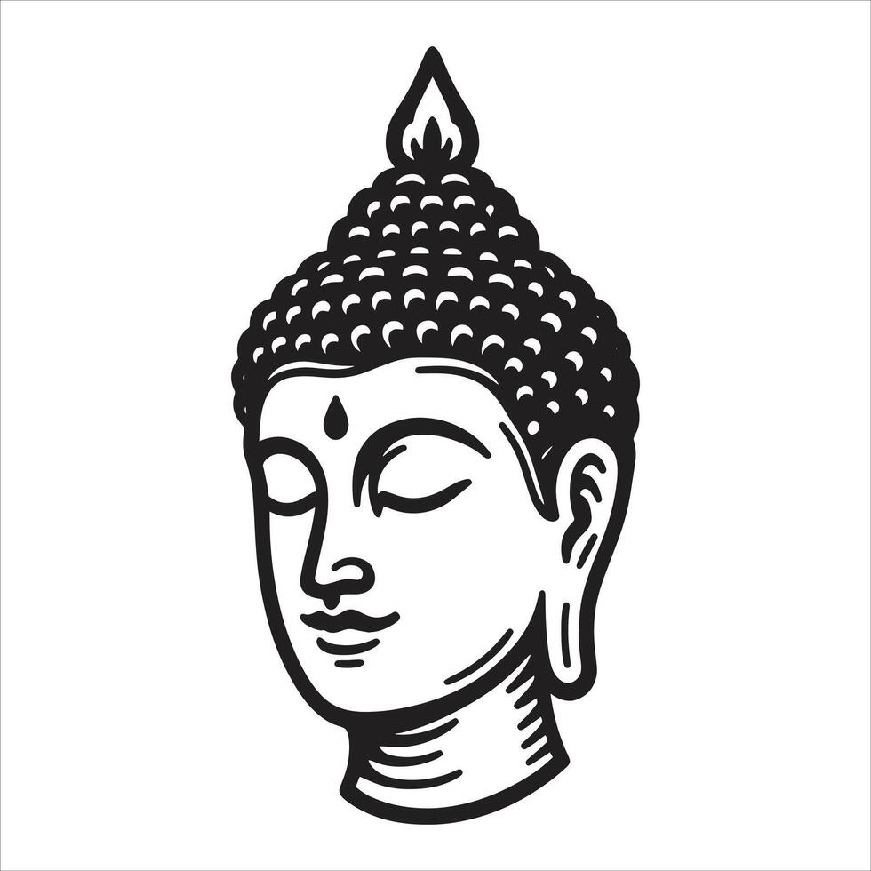 Vesak Day Traditional Budha Sketch Happy Mahavir Jayanti Or Buddha Purnima vector