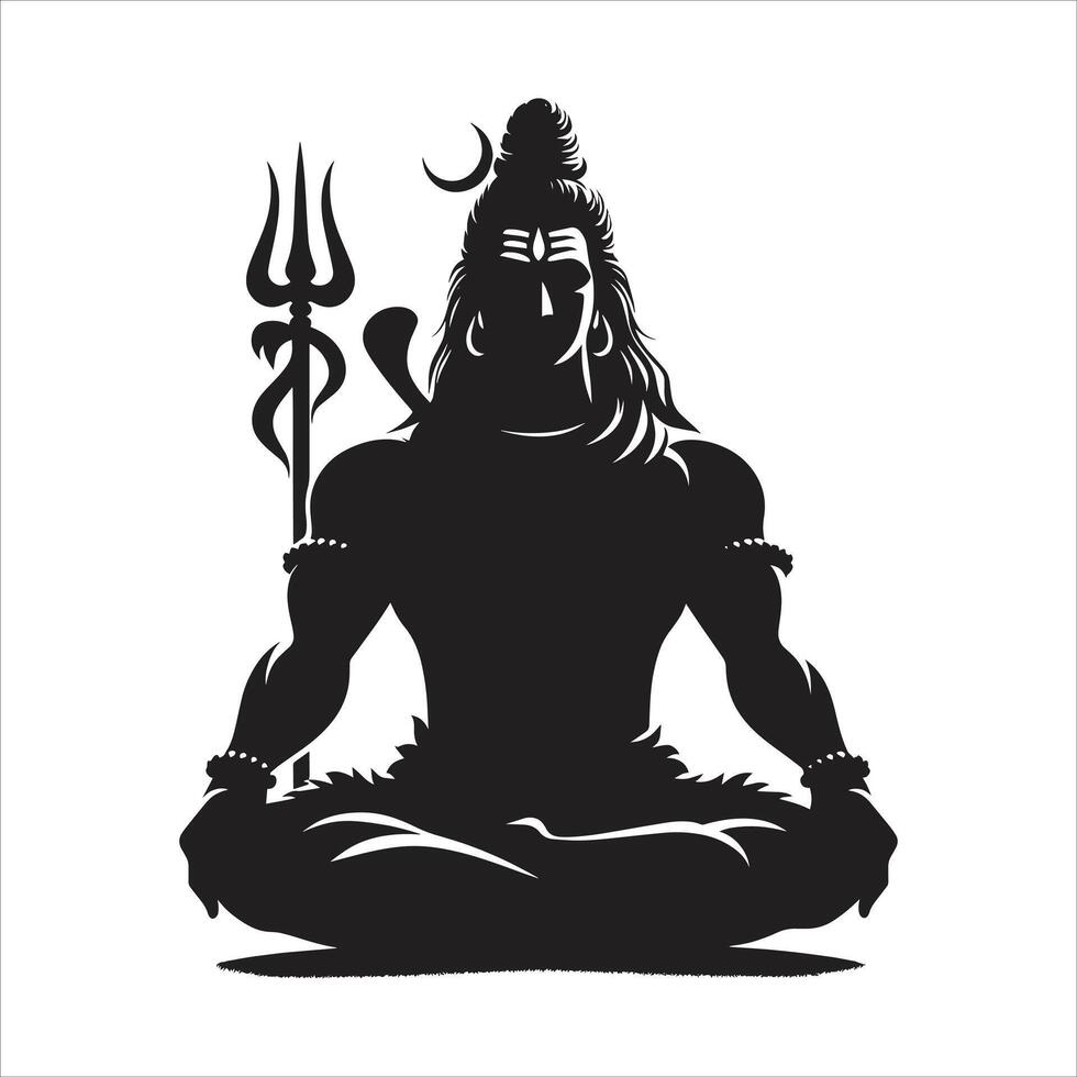 Maha Shivratri Lord Shiva, The Lord of The Gods, Mahadev, Lord Shiva Face Silhouette Illustration vector