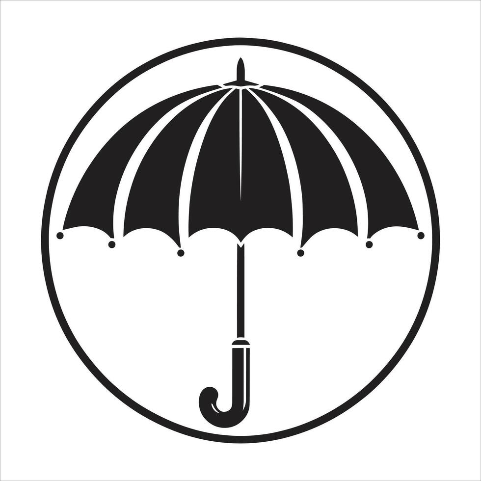 Umbrella Icon Silhouette Simple vector