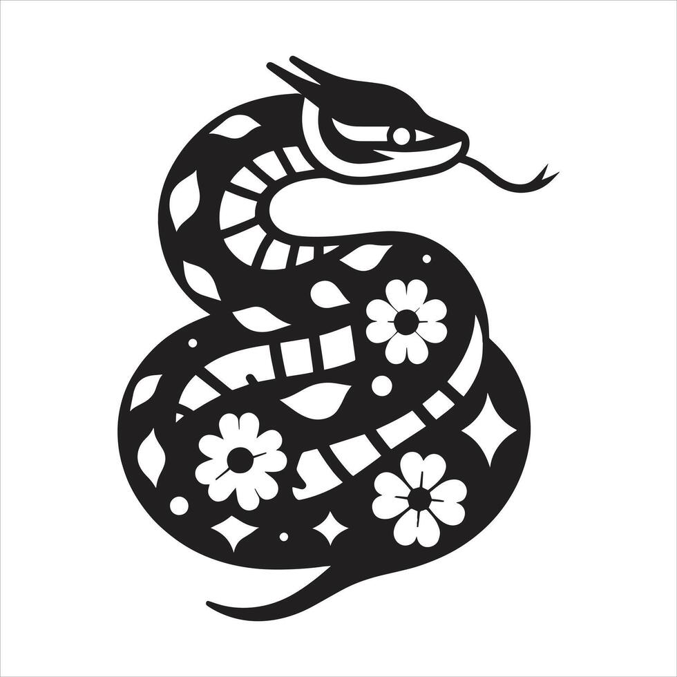 Silhouette Chinese Zodiac Symbol Of The Year Of The Snake vector