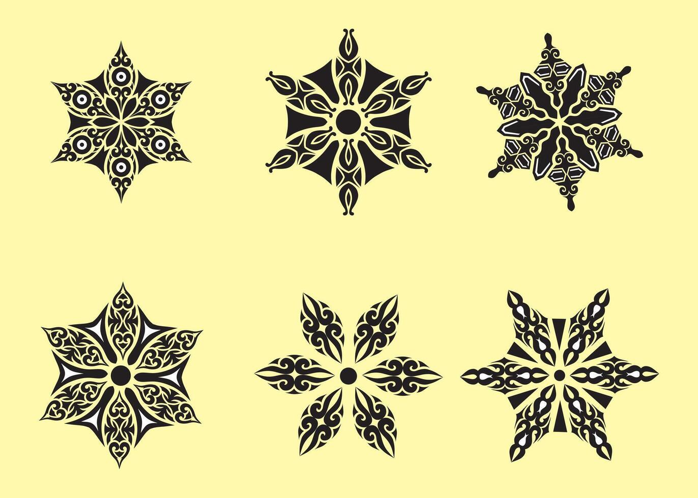 Rangoli pattern black and white clipart vector