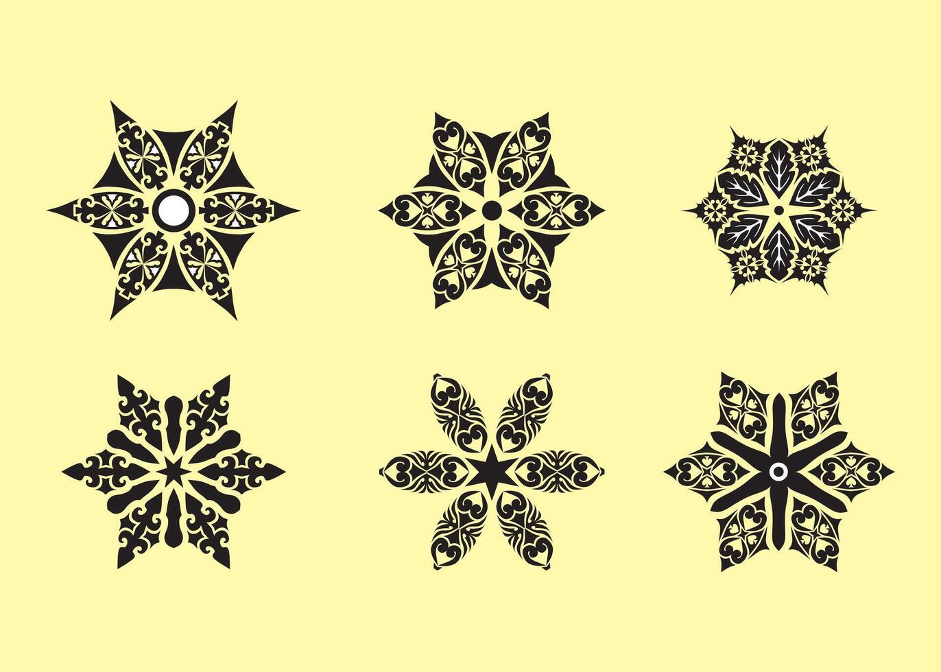 stylish star clipart design in floral shape vector