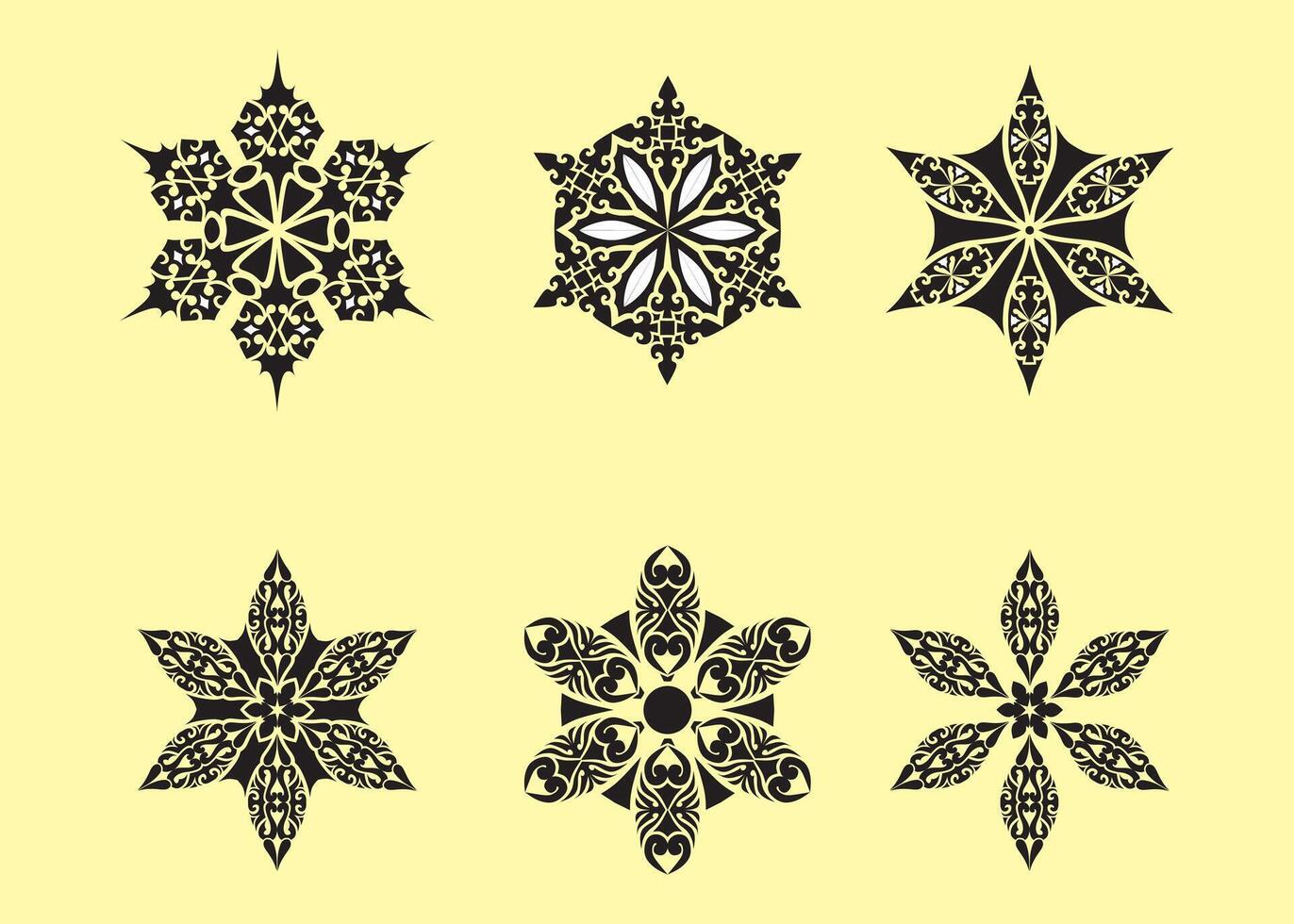 Circle flower mandala art design with star shape vector