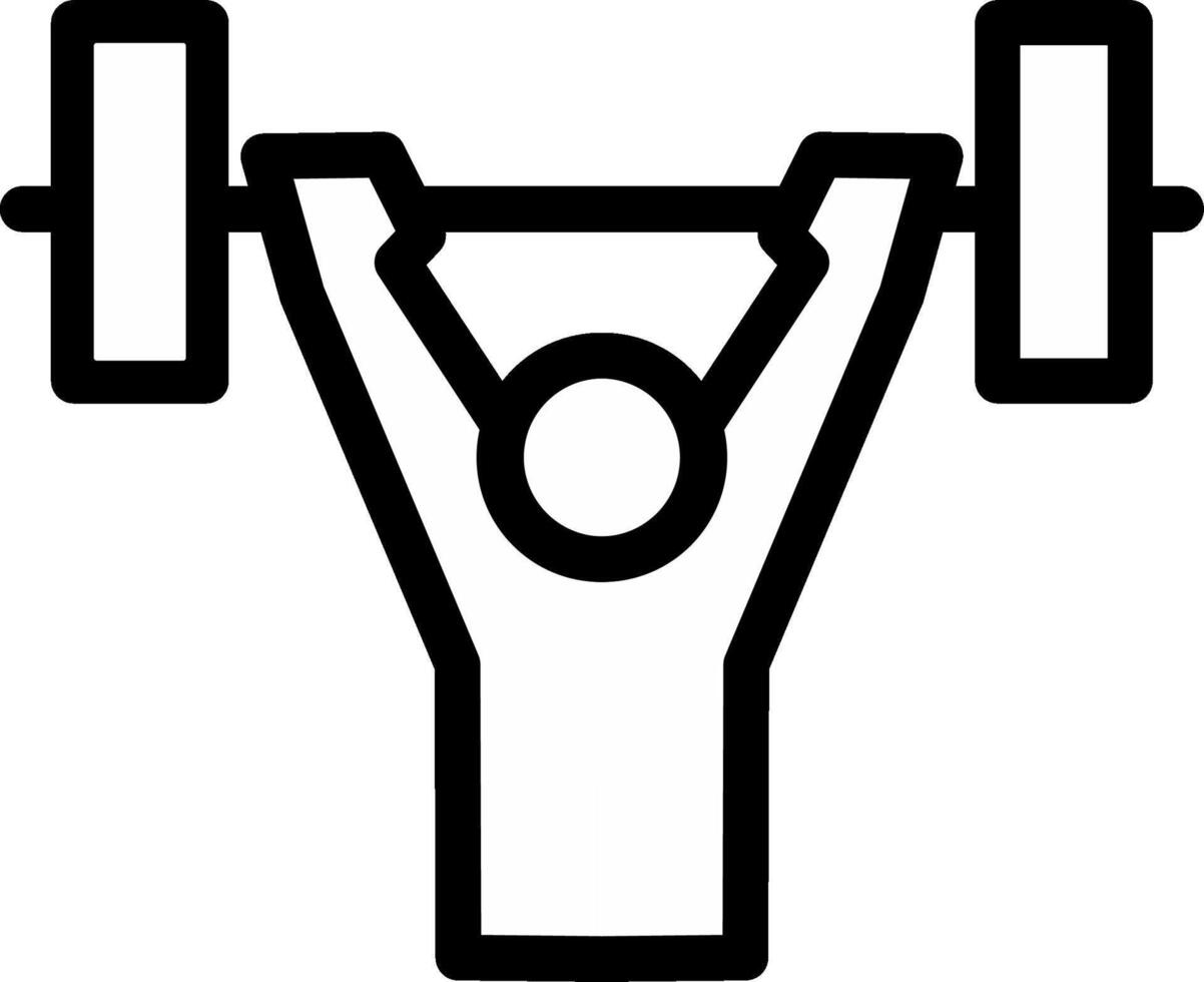 Weightlifting. Weight lifter with big barbell, isolated silhouette. Strong man vector