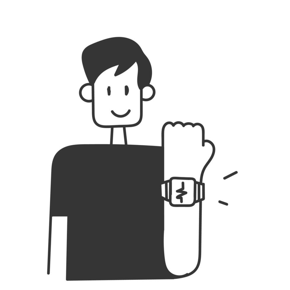 a man with a watch on his wrist vector
