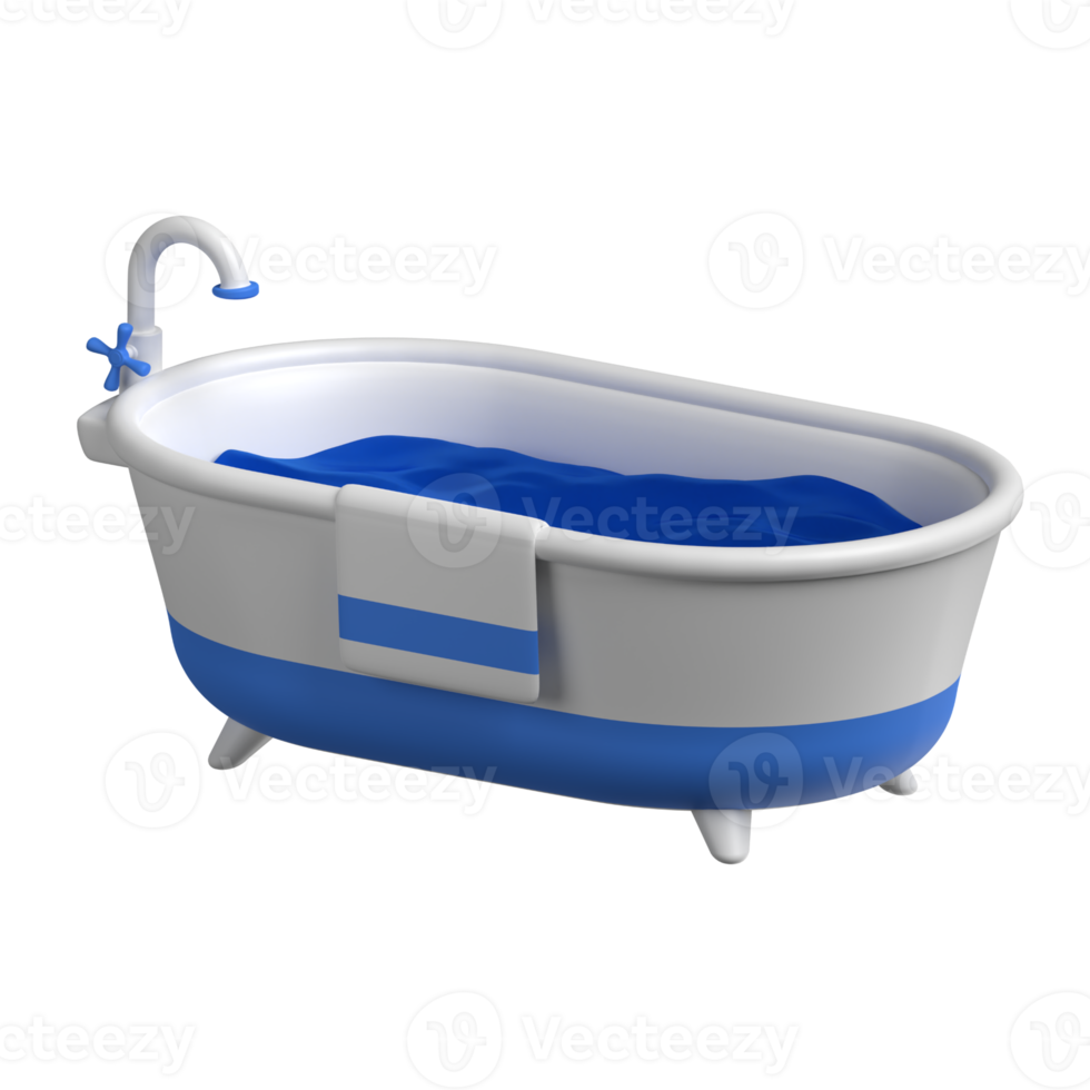 Bathtub in 3d illustration png