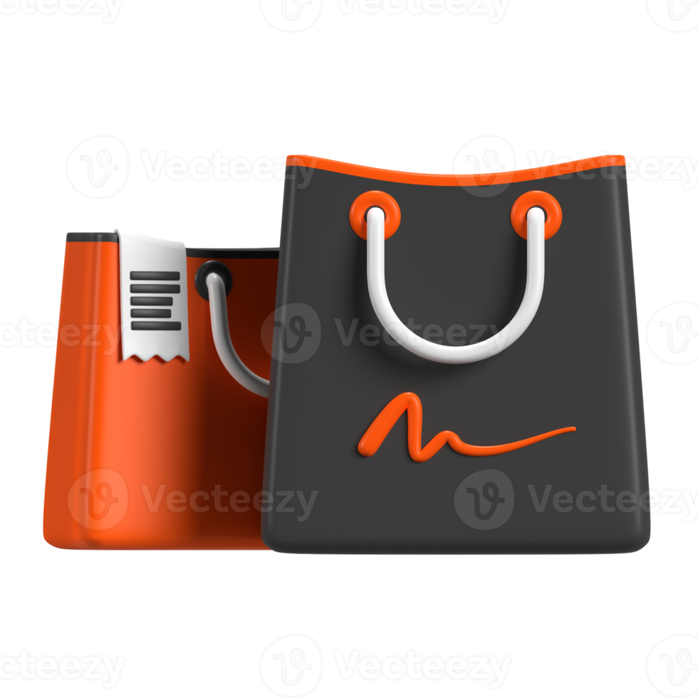 Shopping Bags In 3d Illustration png
