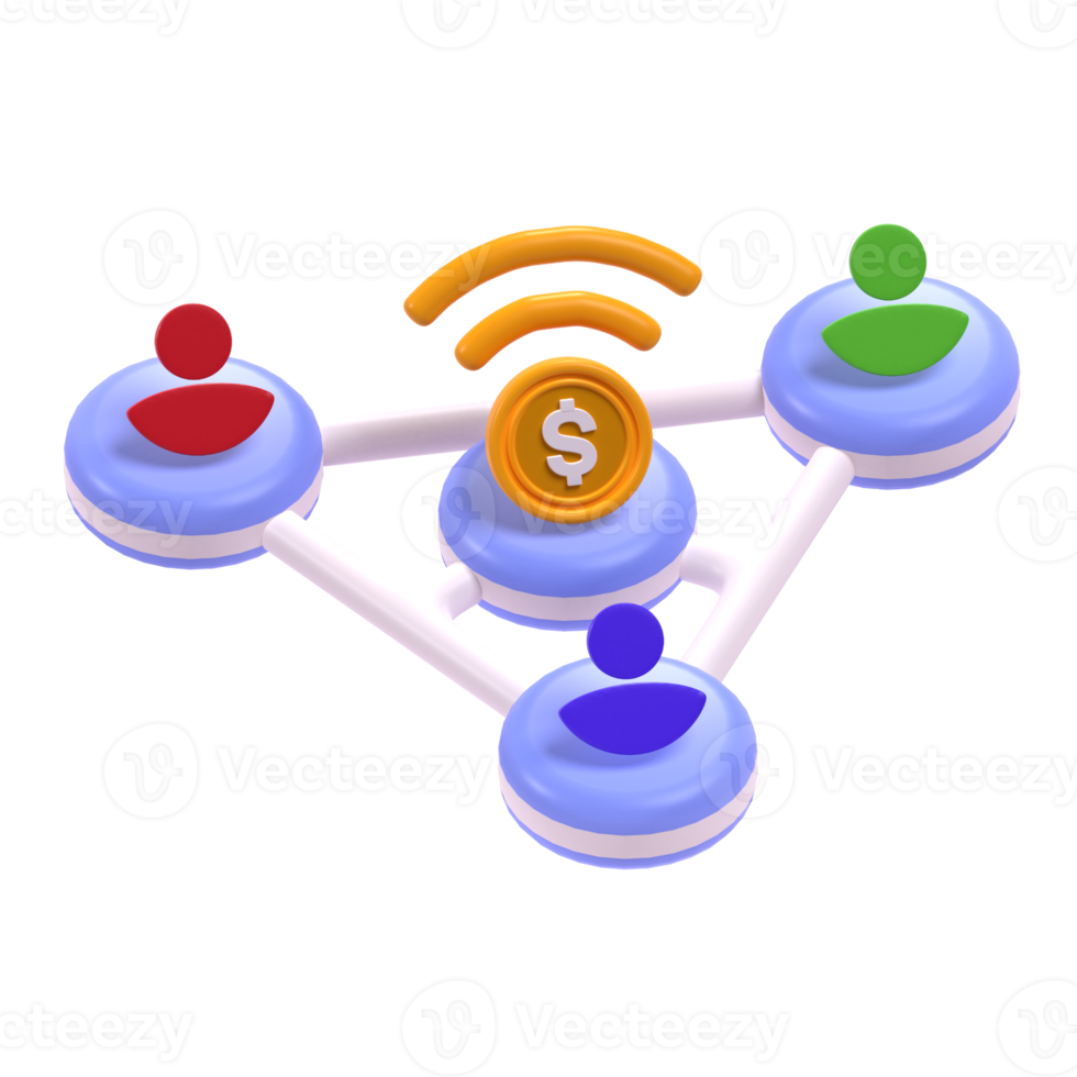 Financial Network in 3d Illustration png