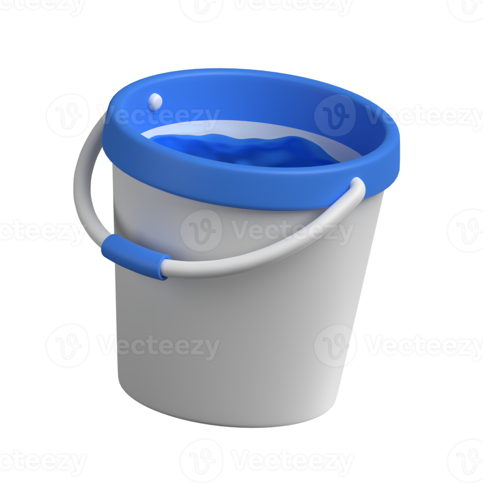 Bucket in 3d illustration png