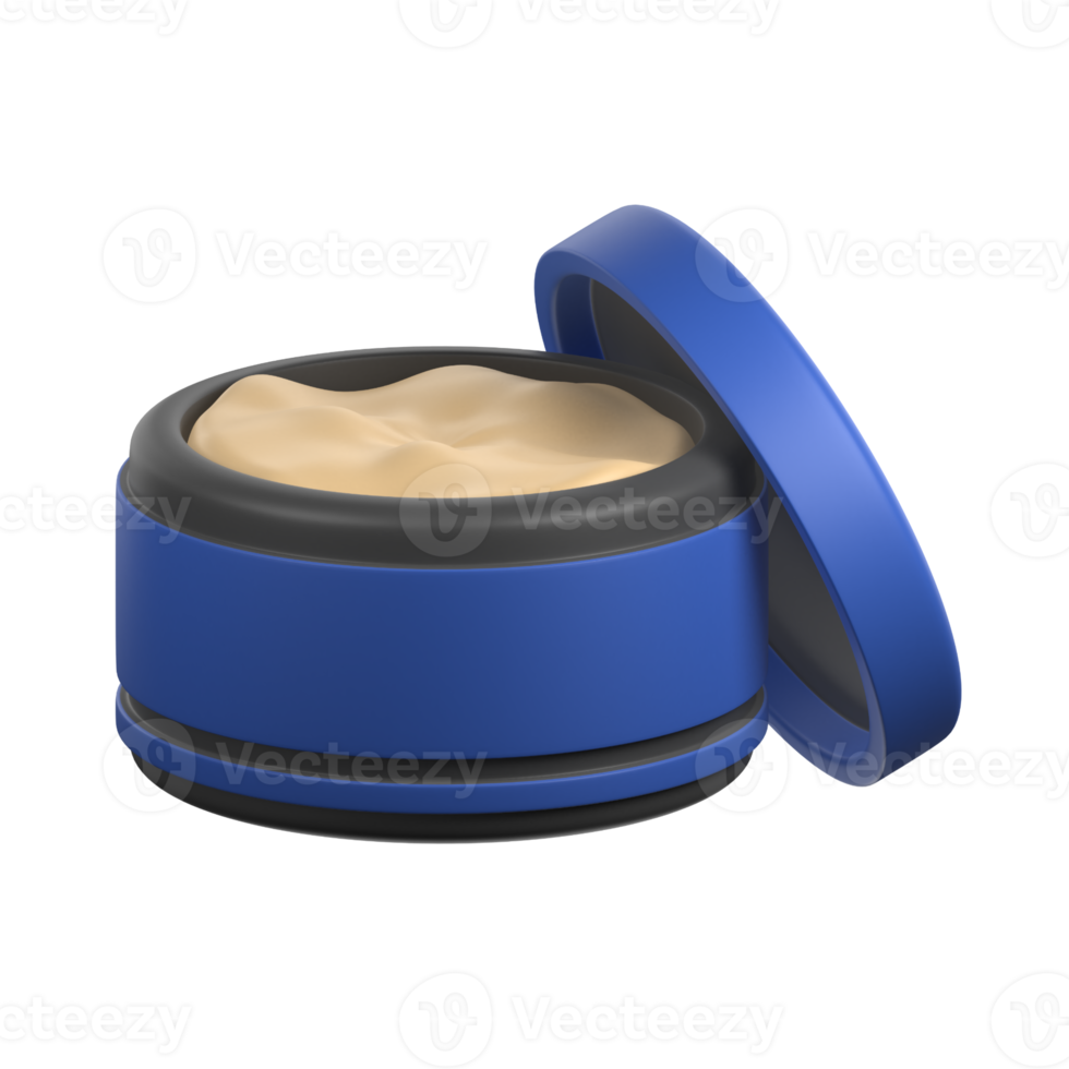 A blue container with cream inside png