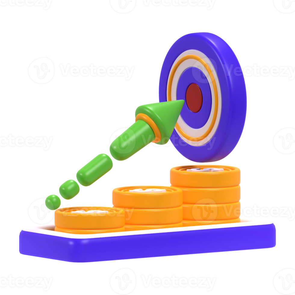 Financial Goals in 3d Illustration png