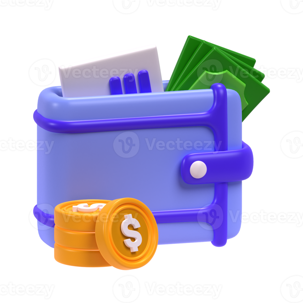Wallet in 3d Illustration png