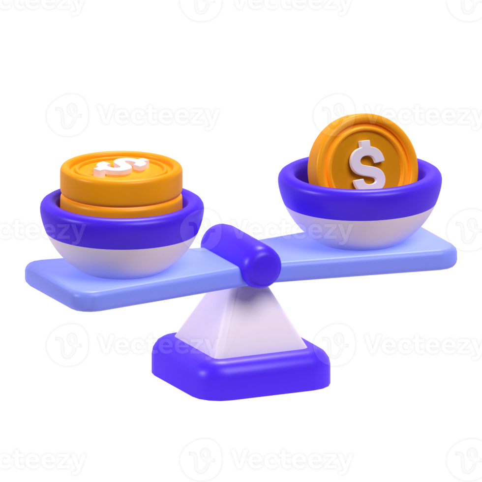 Money Balance in 3d Illustration png