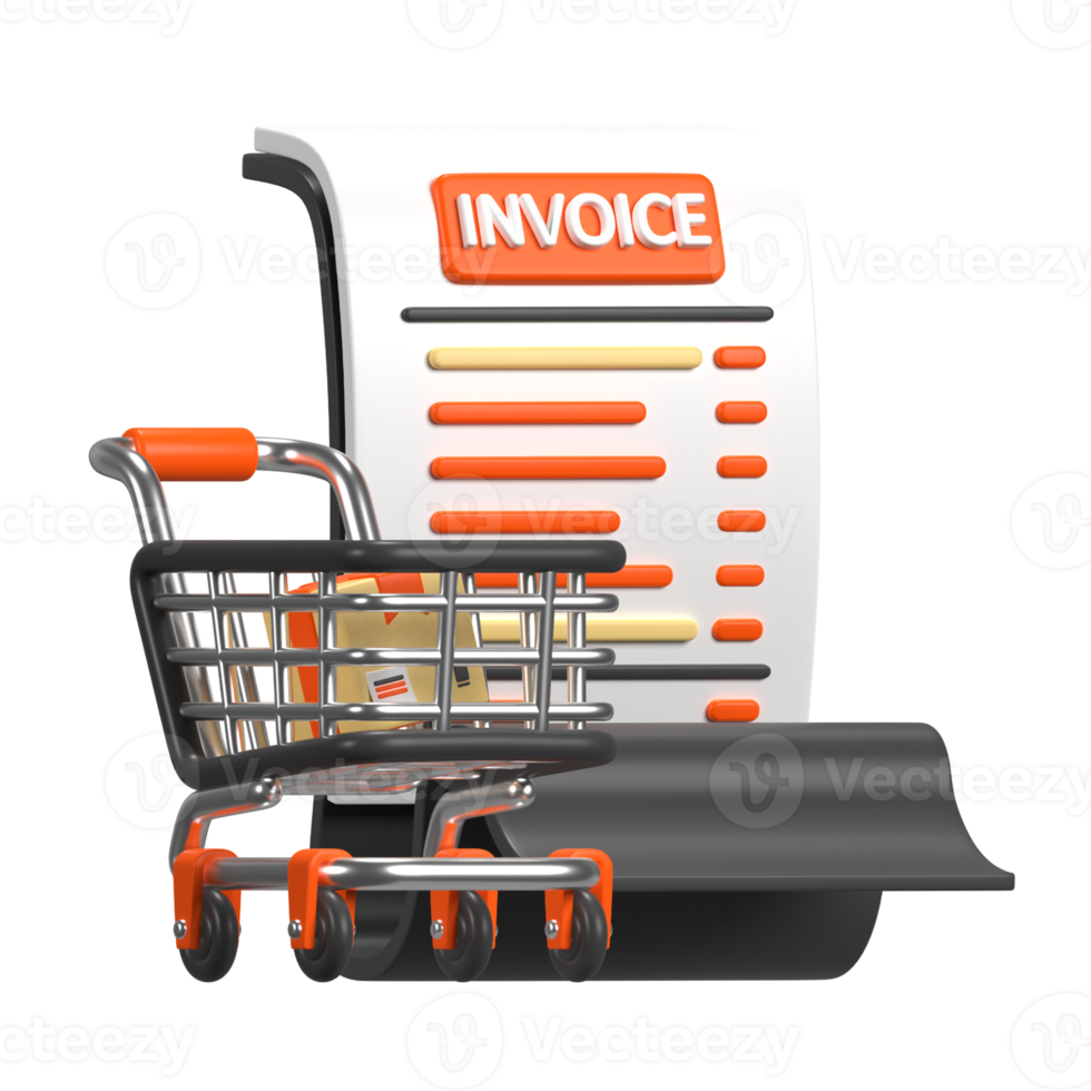 Invoice In 3d Illustration png