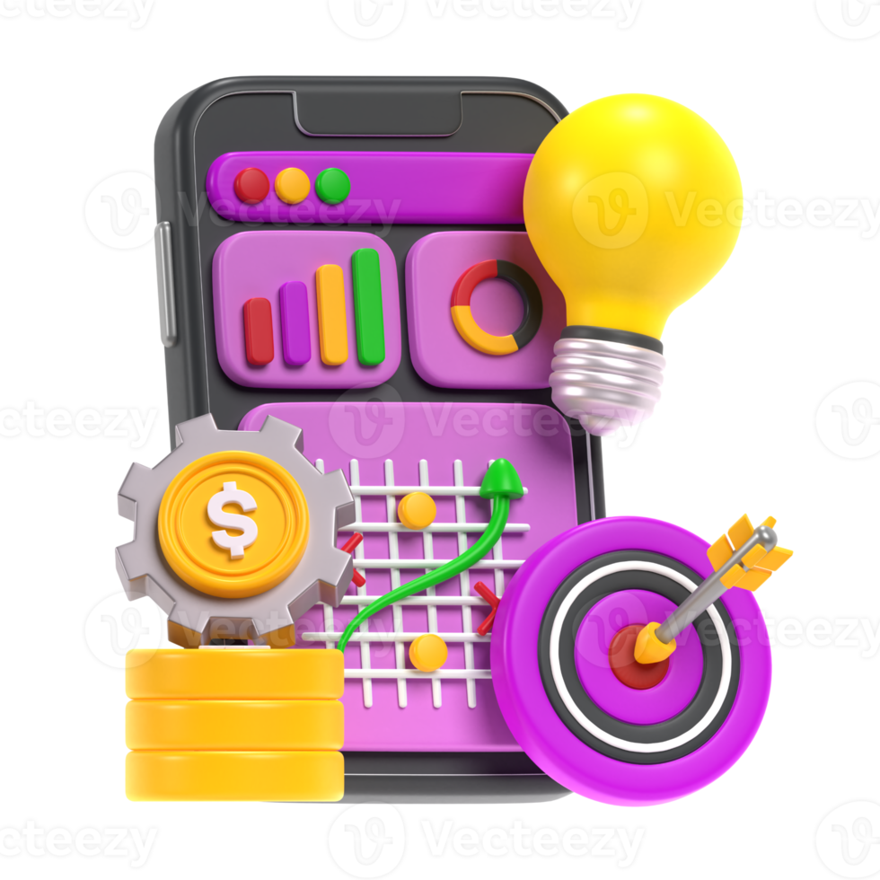 Business Management in 3d llustration png