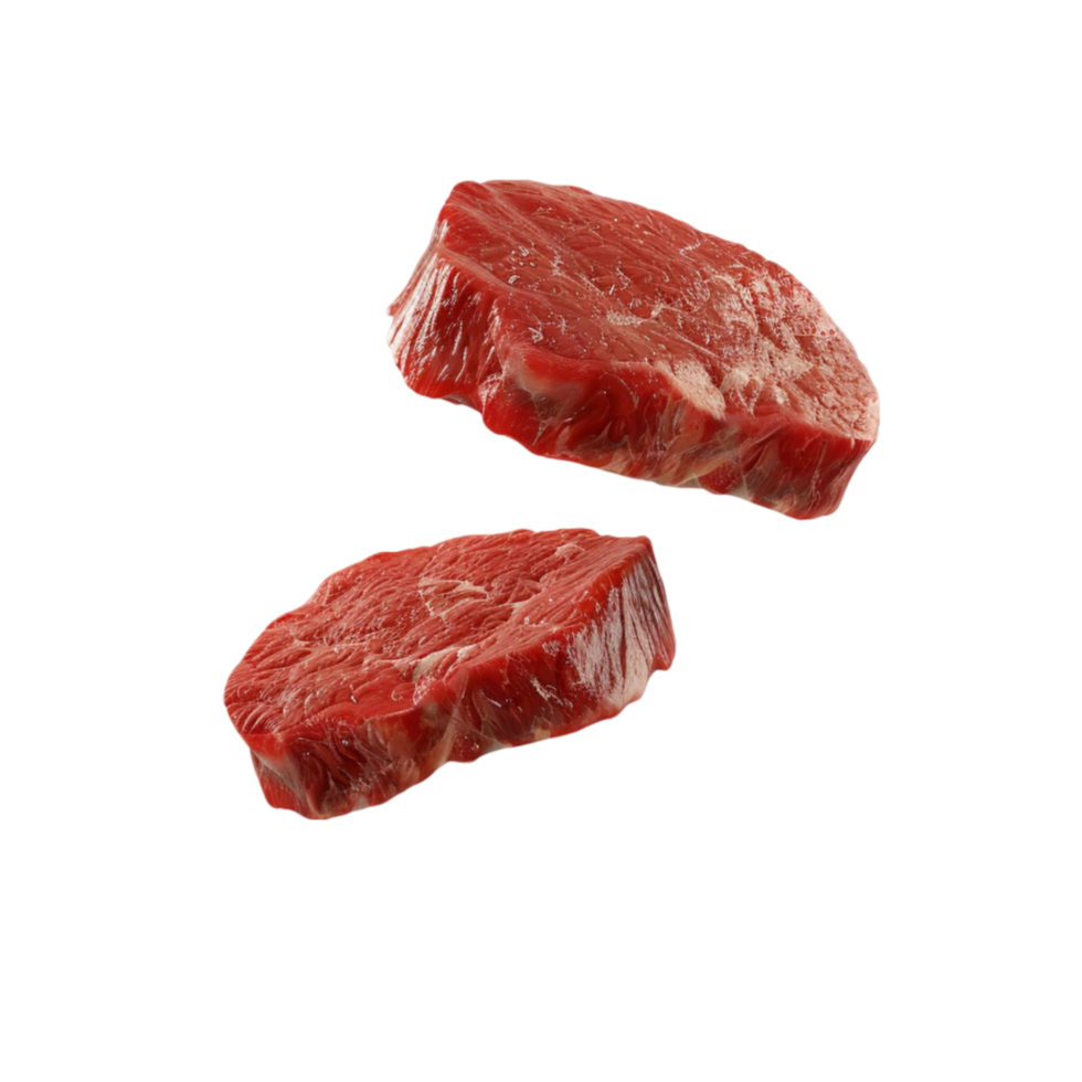 Two Pieces of Beef Steak on Transparent Background AI-Generativ png
