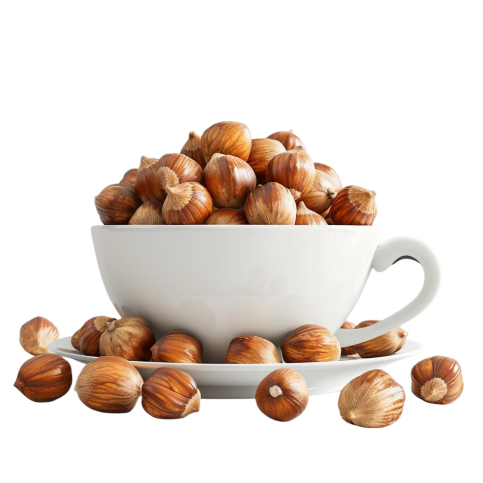Hazelnuts in a Cup AI-Generativ png