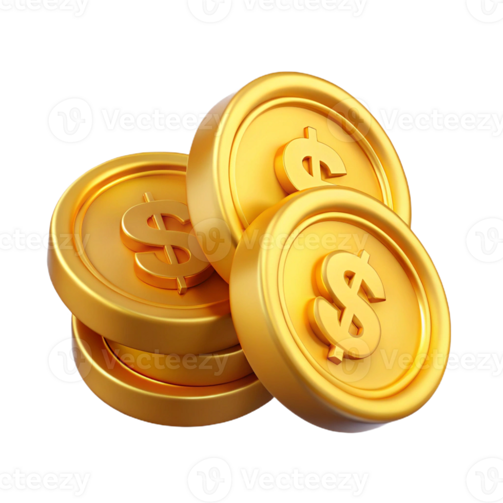 gold coins isolated png