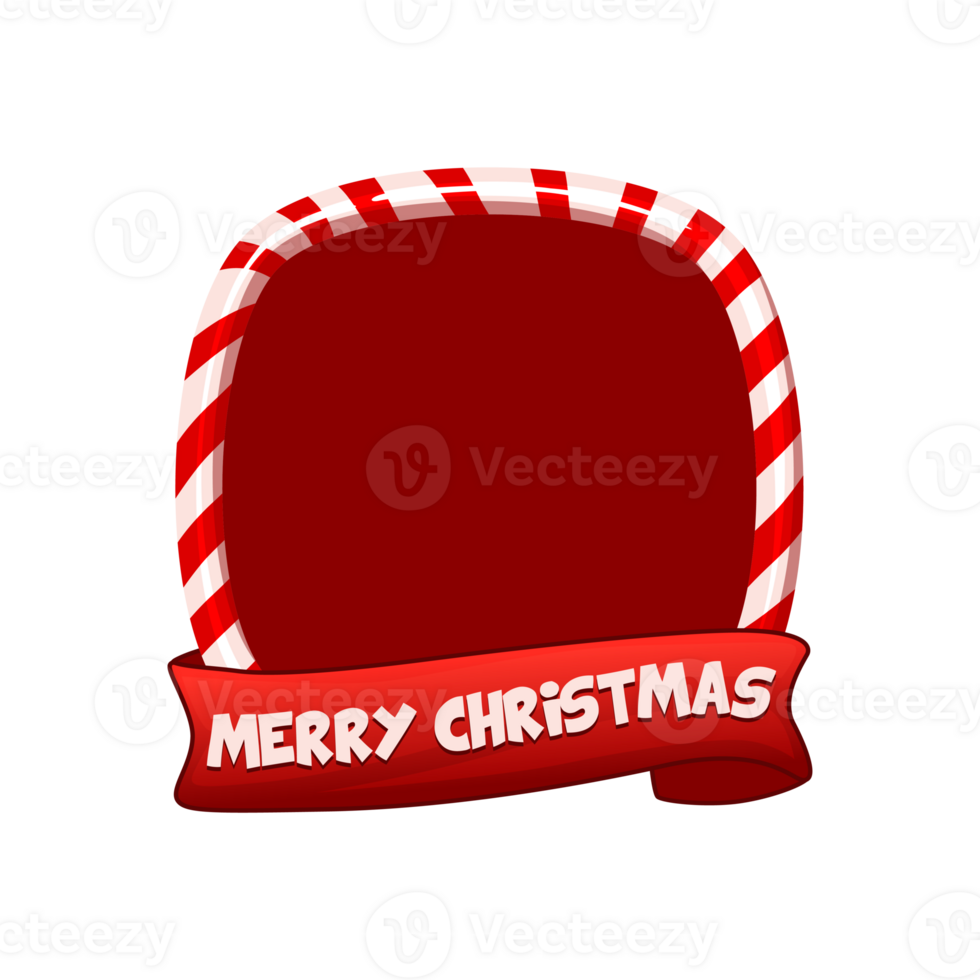 Christmas candy frame with red ribbon. Christmas Theme Candy Cane Border Frame for your icons or greeting card. Merry Christmas. png