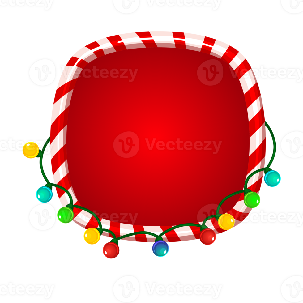 Christmas candy frame with garland. Christmas Theme Candy Cane Border Frame for your icons png