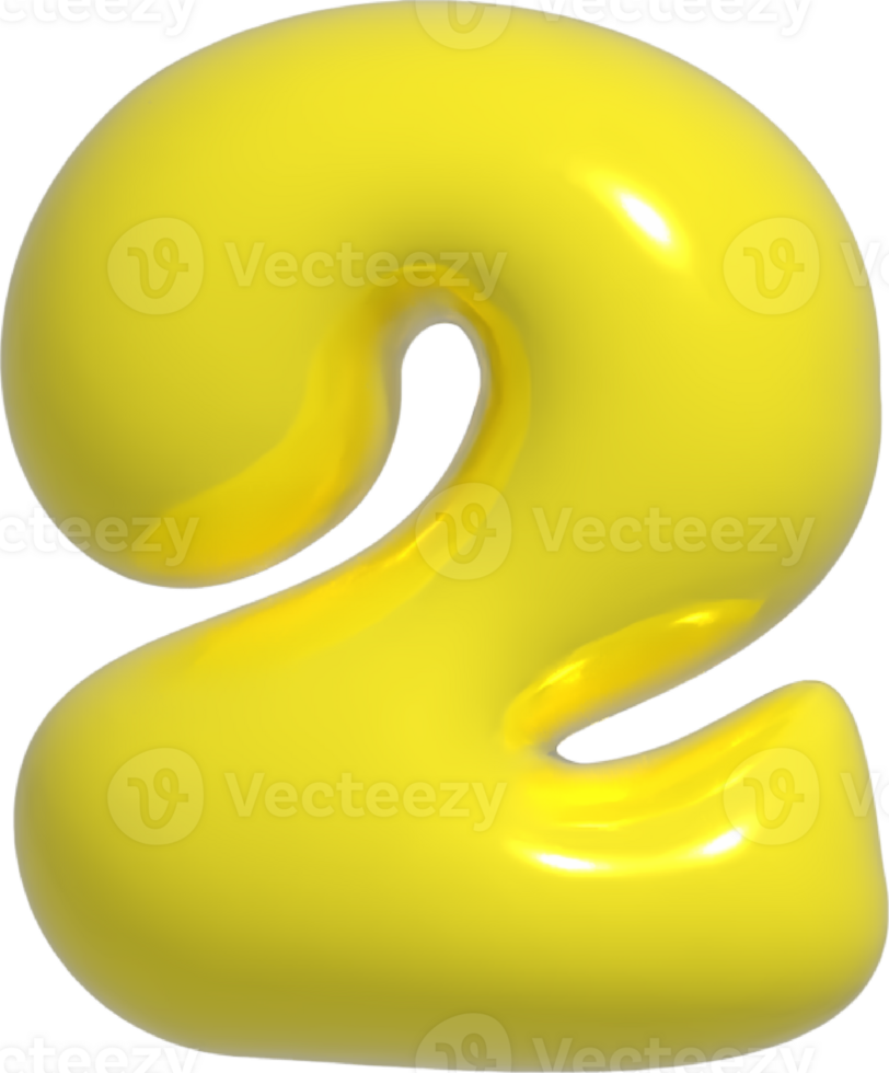3d yellow number 2 52320831 png
