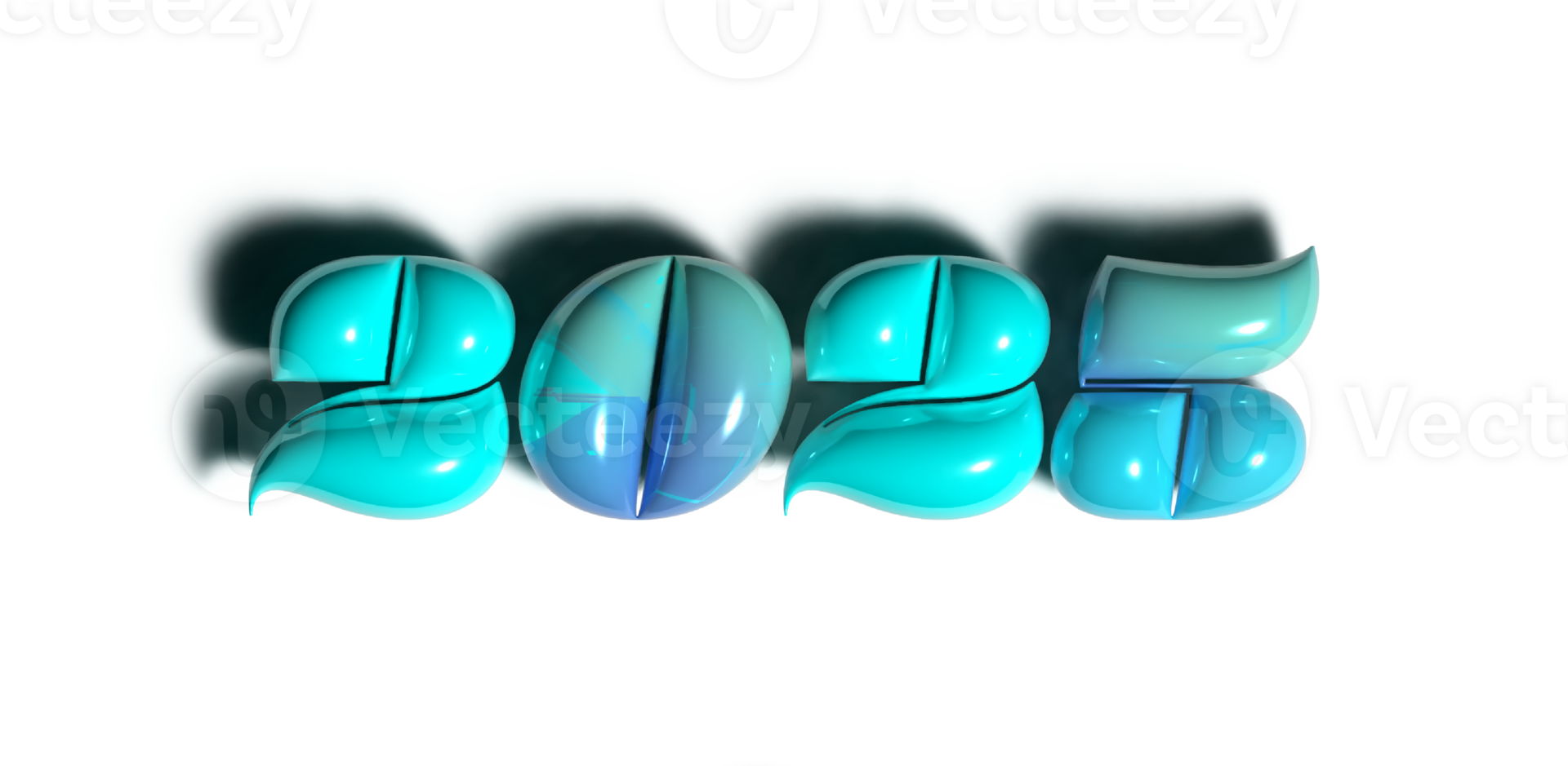 3d rendering of the logo 2025 on a transparent background png