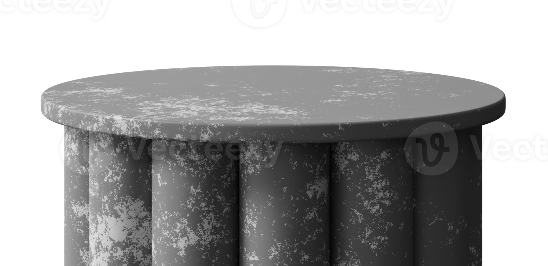 Minimalistic concrete podium on transparent background. Front view. Mock up for product display. png