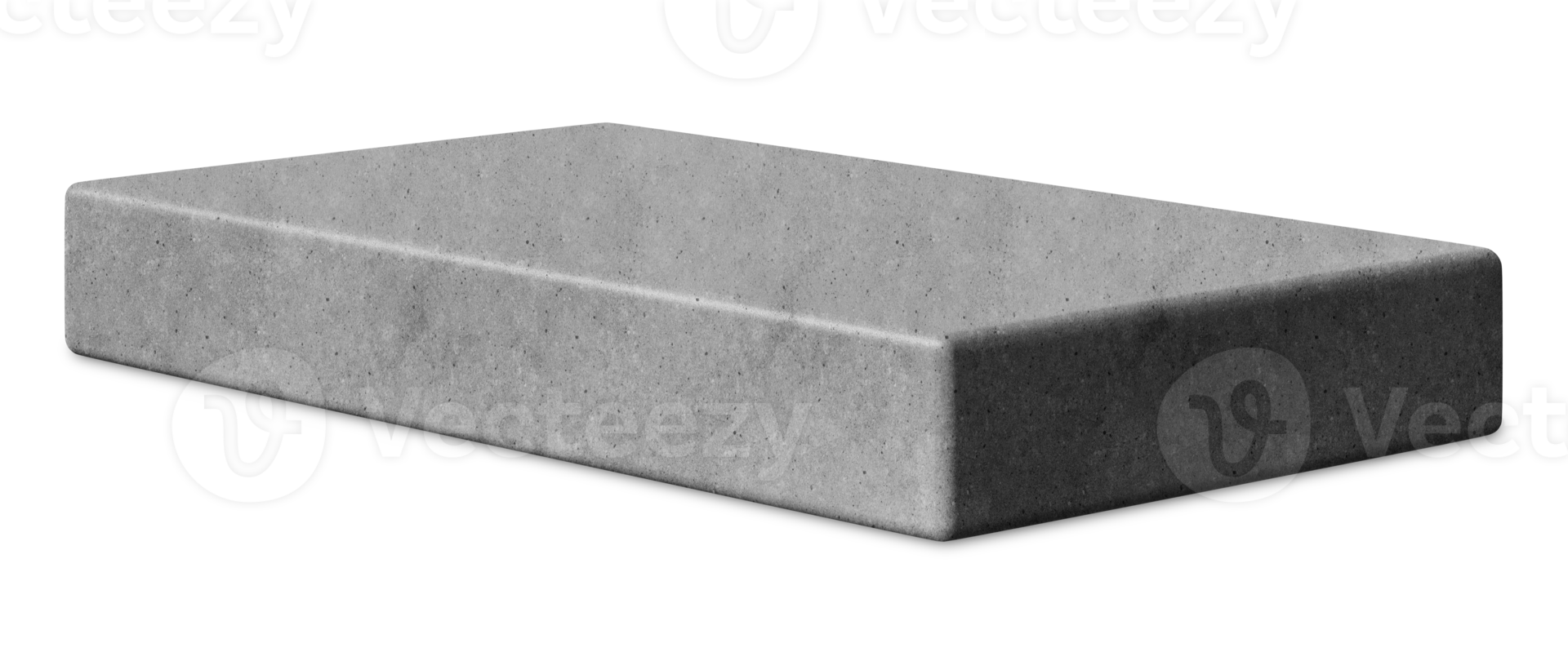 Minimalistic concrete podium on transparent background. Front view. Mock up png