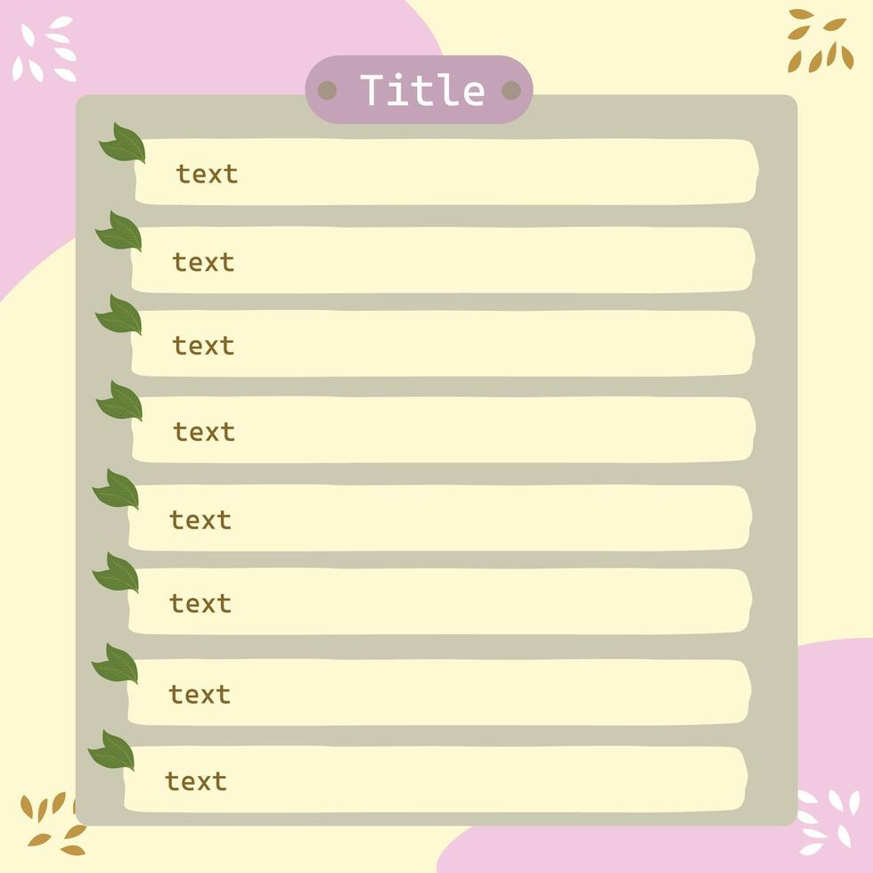 note template with cute and interesting frame vector