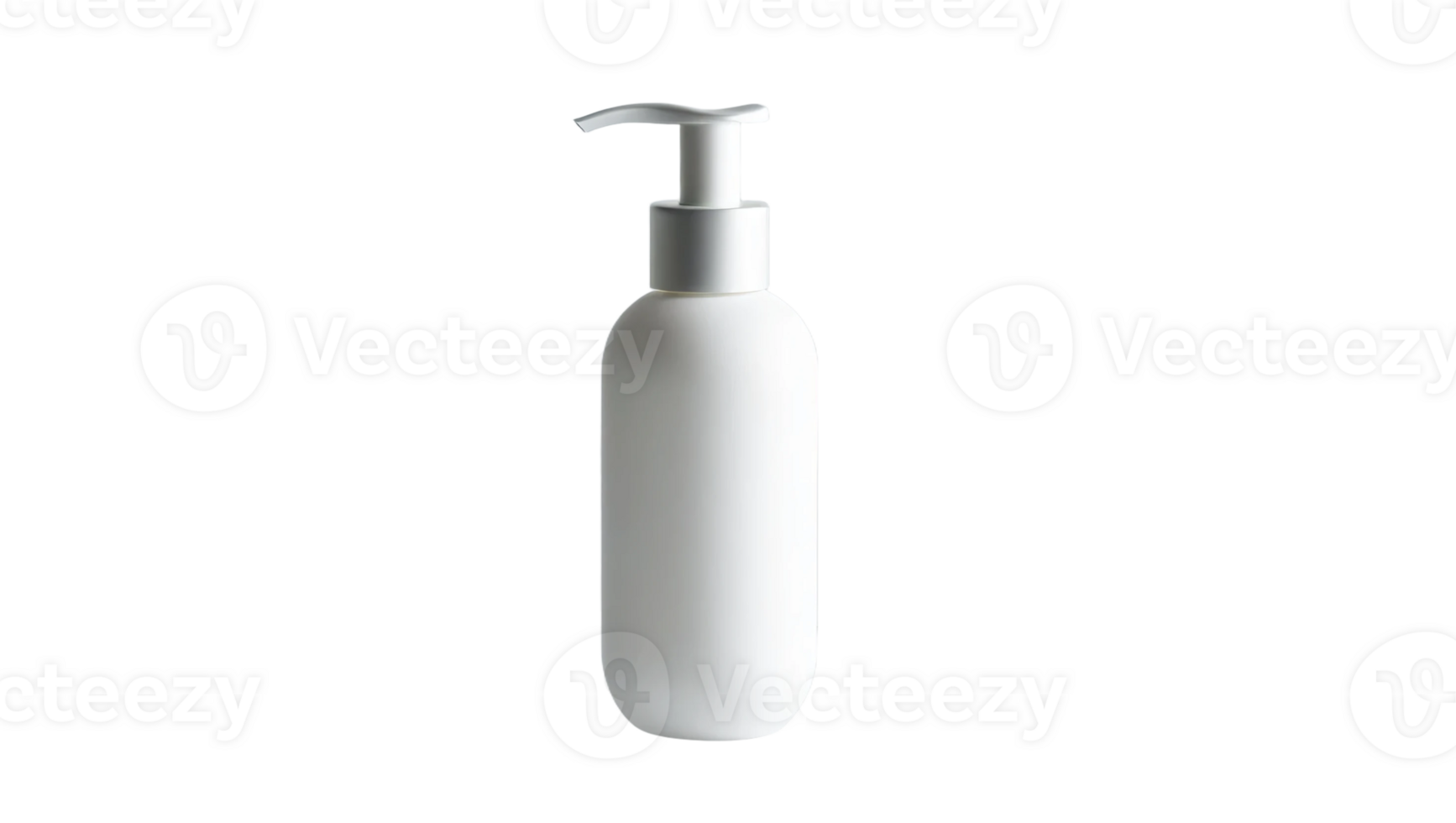 White pump bottle for lotion. This sleek and practical container is perfect for dispensing skincare products, isolated on transparent background png