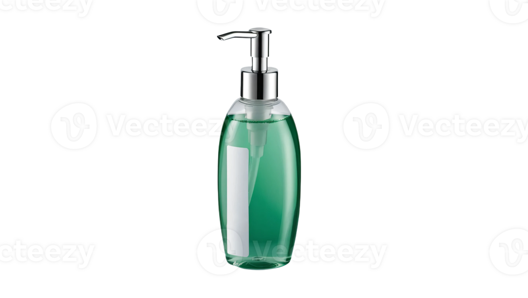 A green liquid soap dispenser on a transparent background png