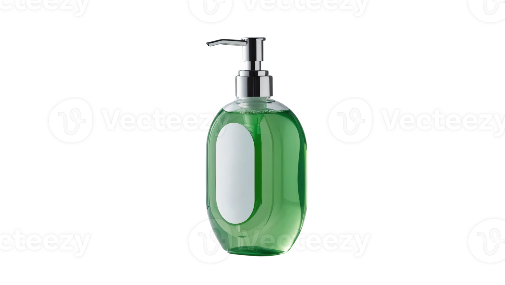 Green Liquid Soap Dispenser Bottle with Pump. Ideal for Hand Wash, Bathroom, and Kitchen Use. Isolated on transparent background png
