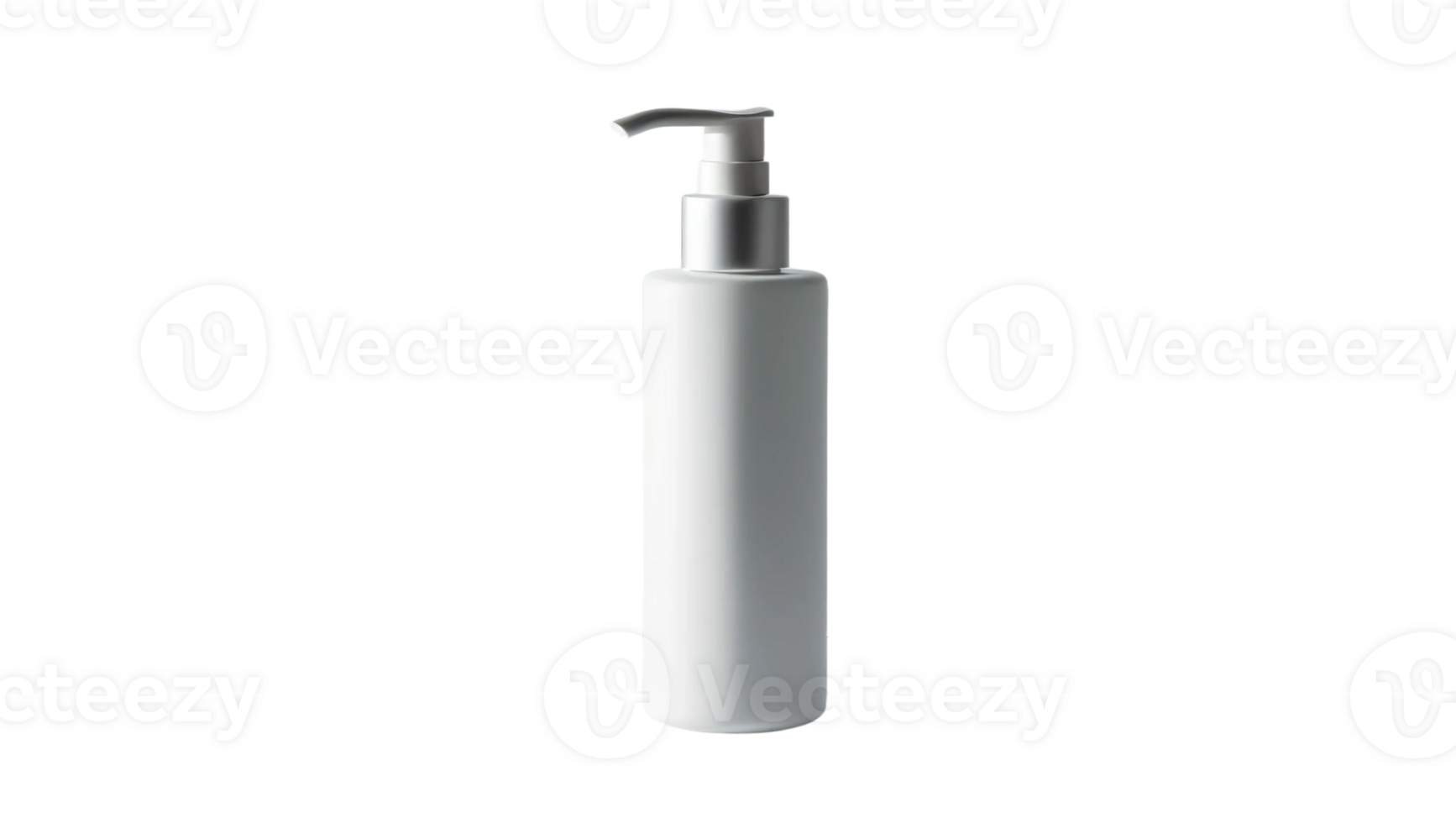 A white bottle with a pump on a transparent background png