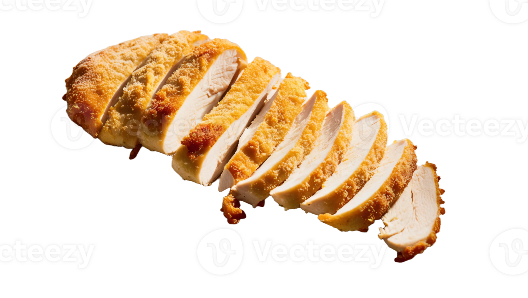 Sliced chicken breast on transparent background png