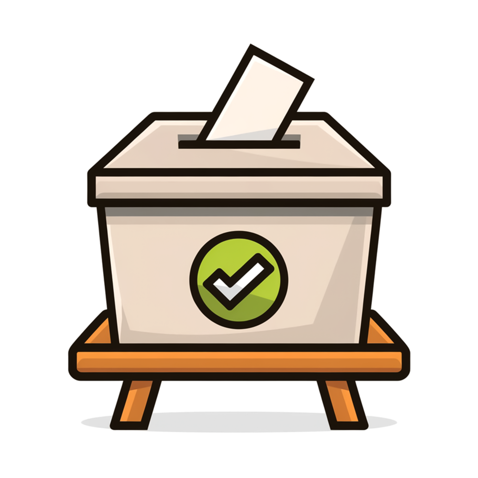 A voting box with a tick on it png