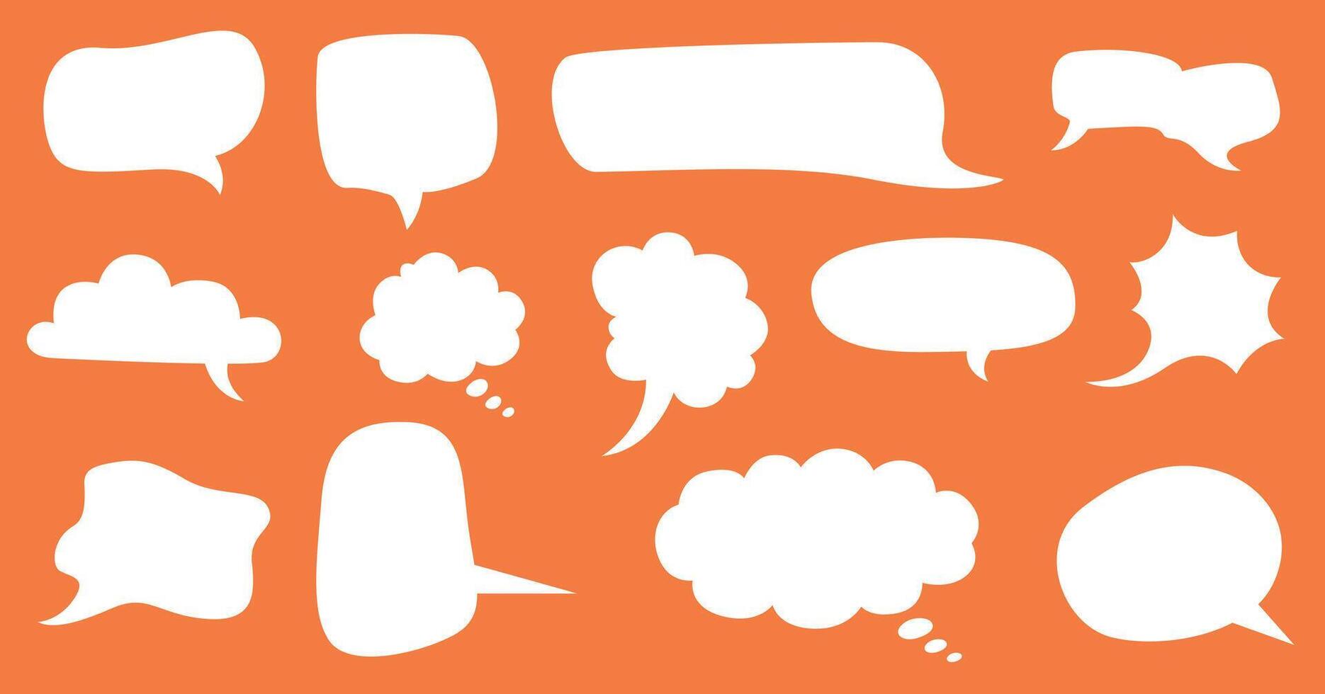 Blank speech bubbles, chatting box, message box for poster, comics vector