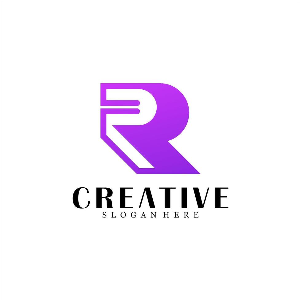 Abstract letter r logo design vector