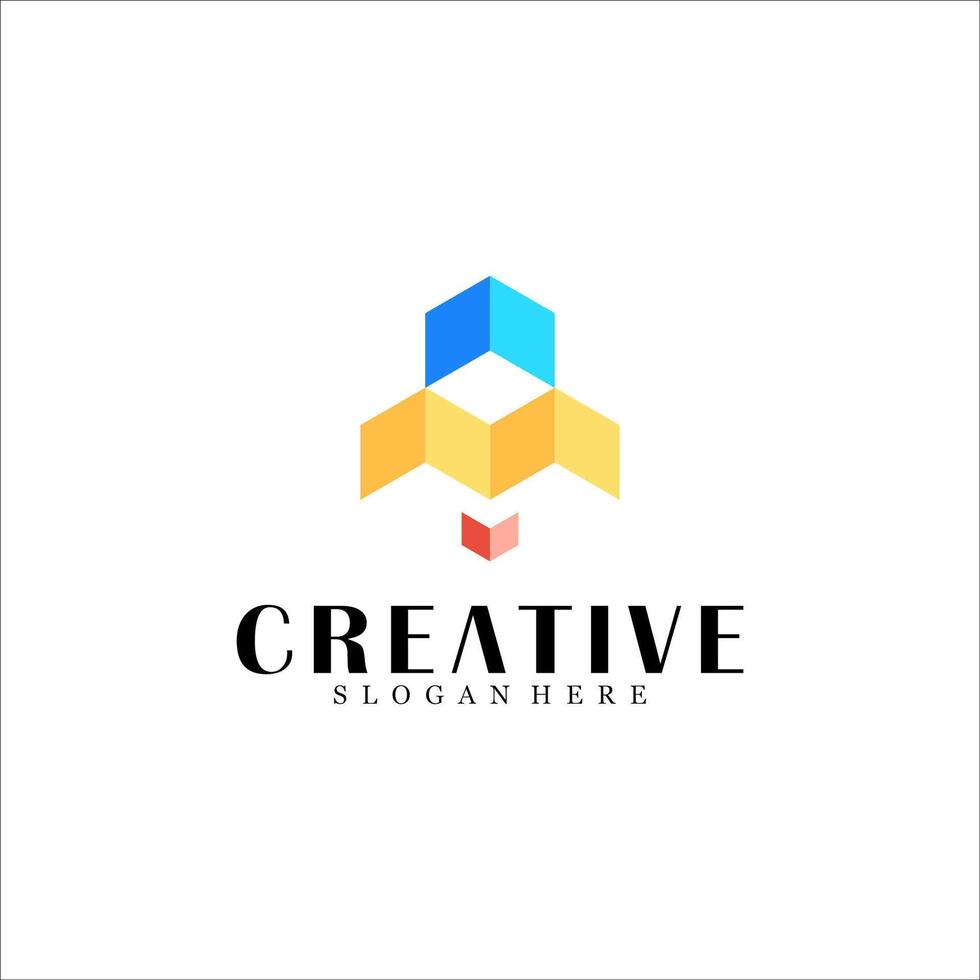 Abstract rocket logo design vector