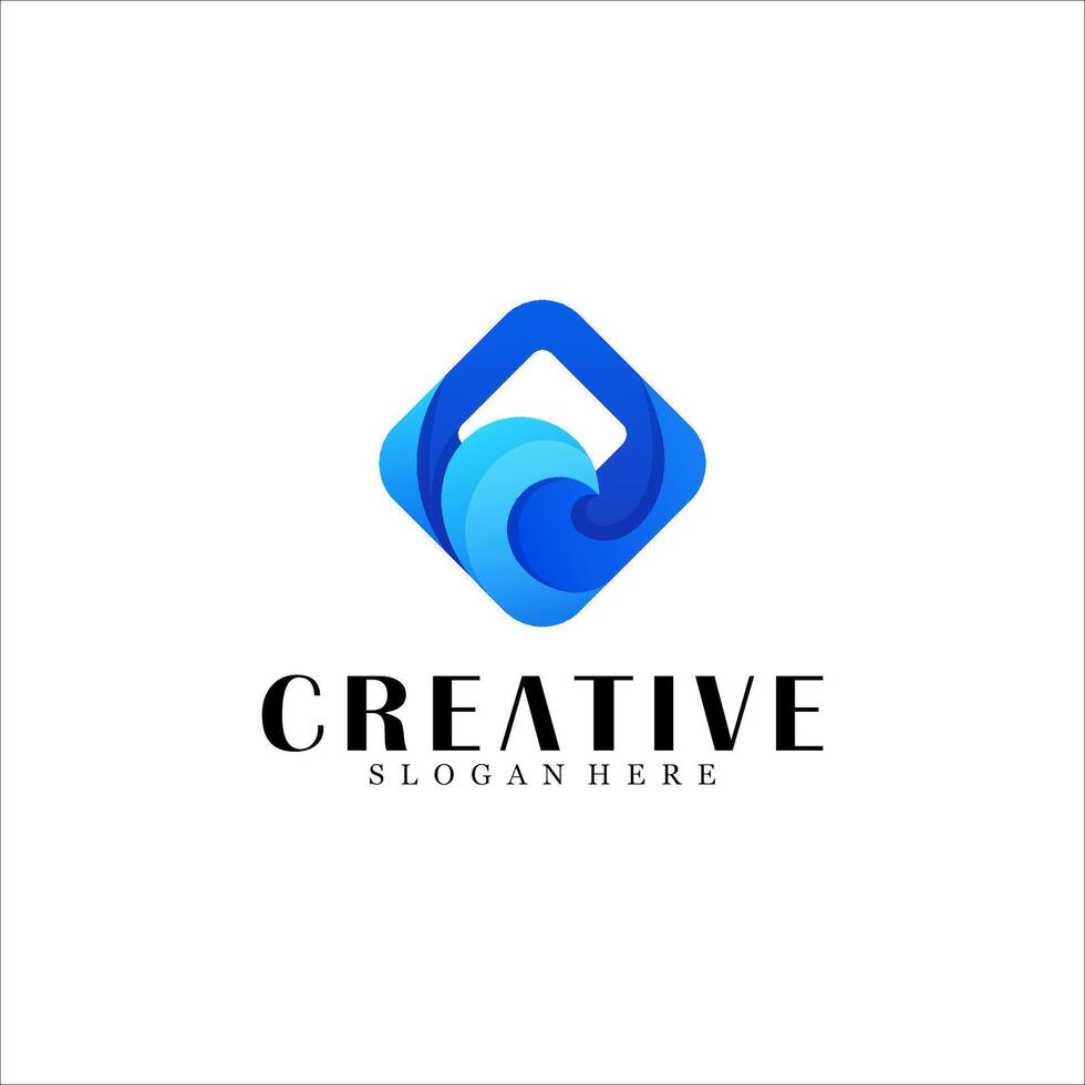Abstract wave logo design vector