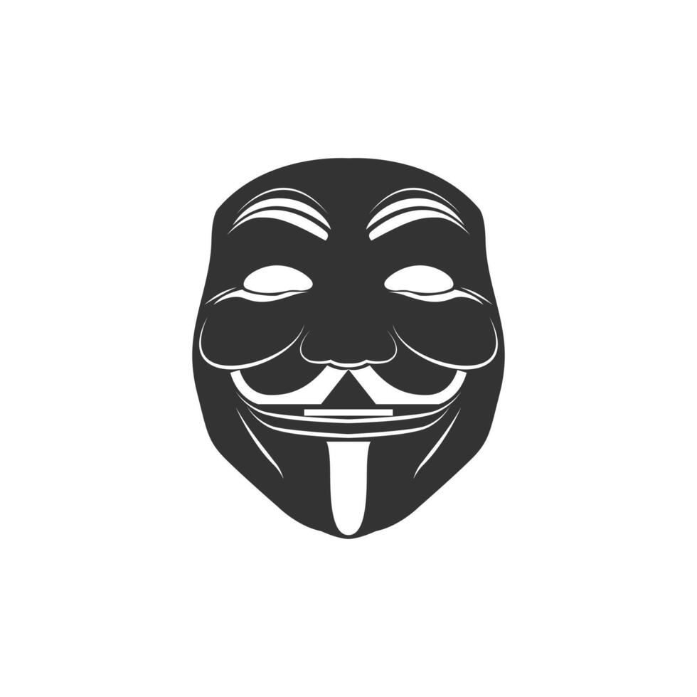 Silhouette anonymous mask on white background vector