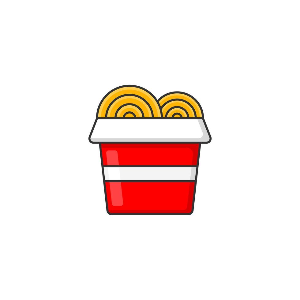 Cartoon ramen noodles icon in paper box vector
