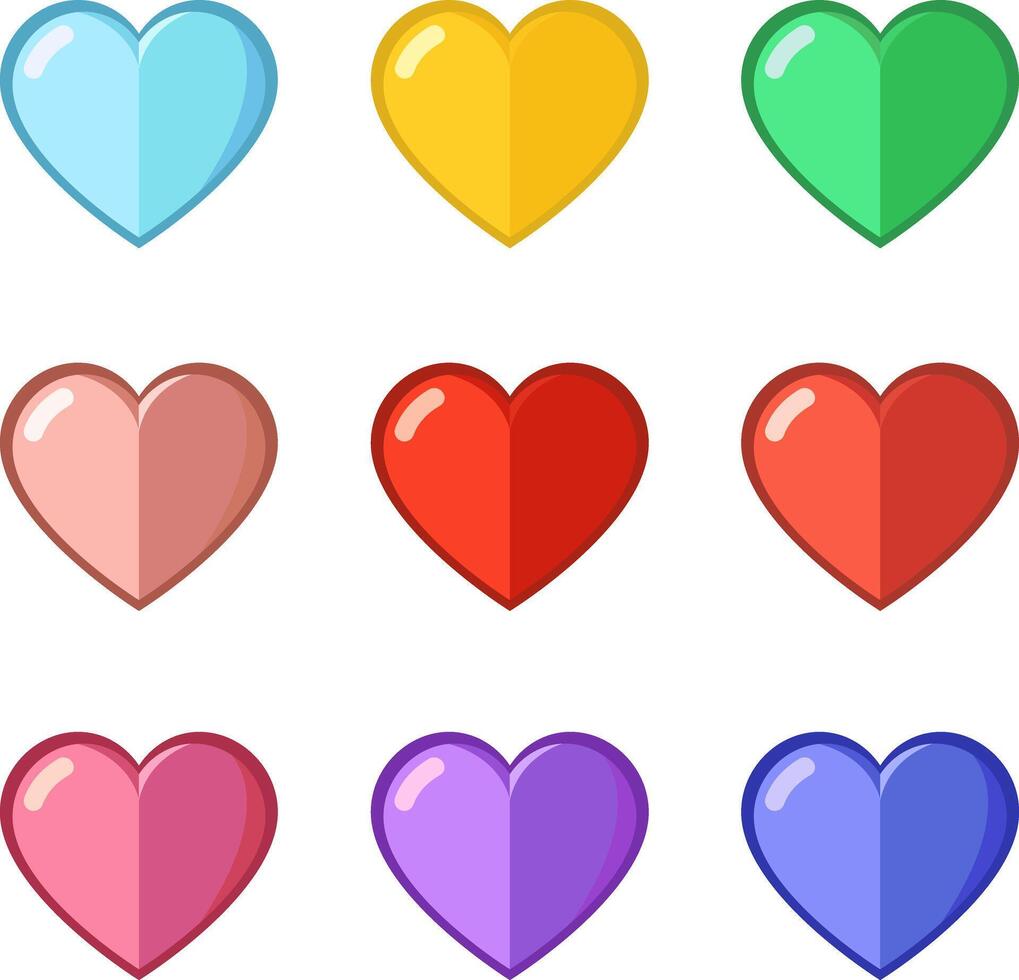 set of valentine's day, hearts, minimalism, clean background vector