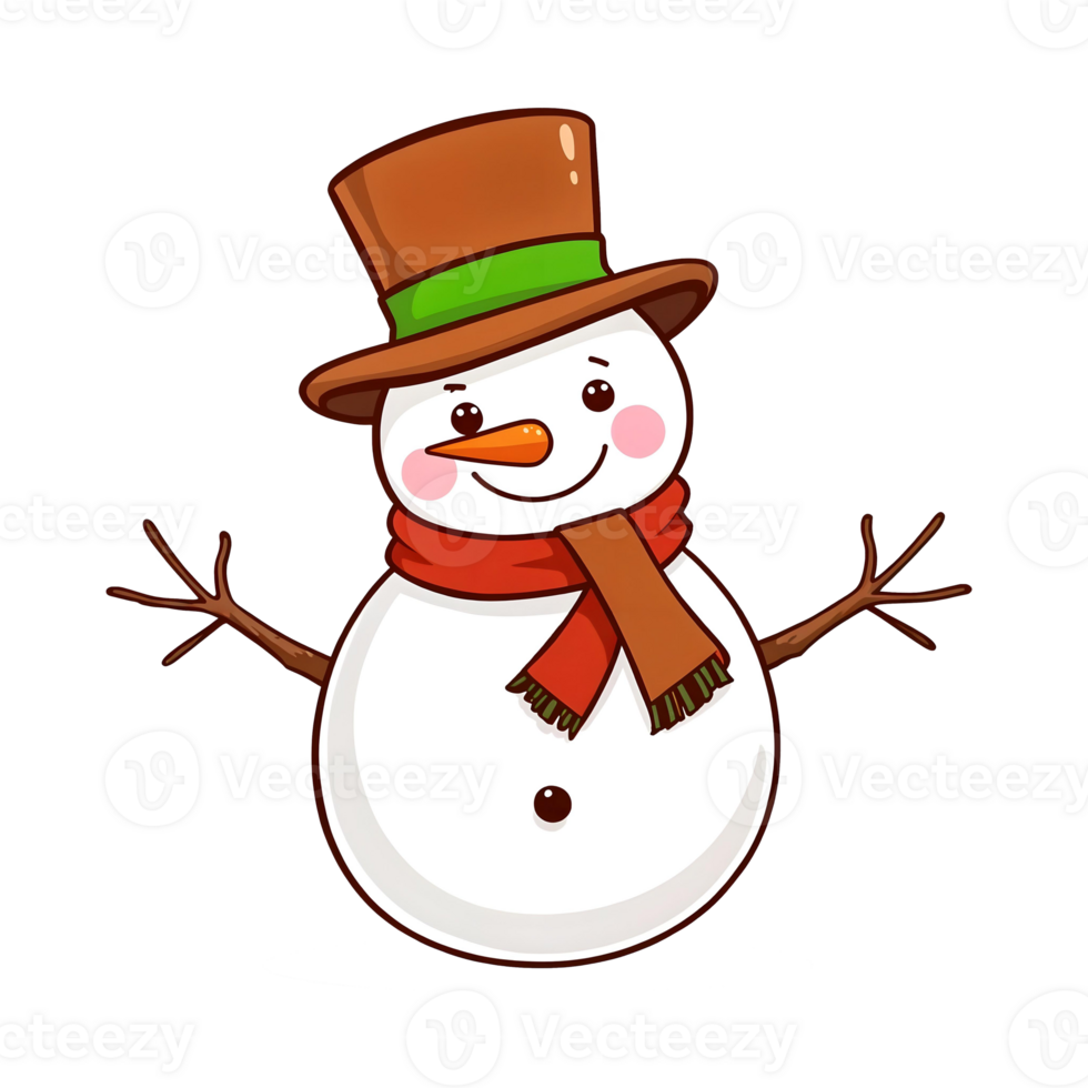 snowman cartoon illustration, christmas clipart png