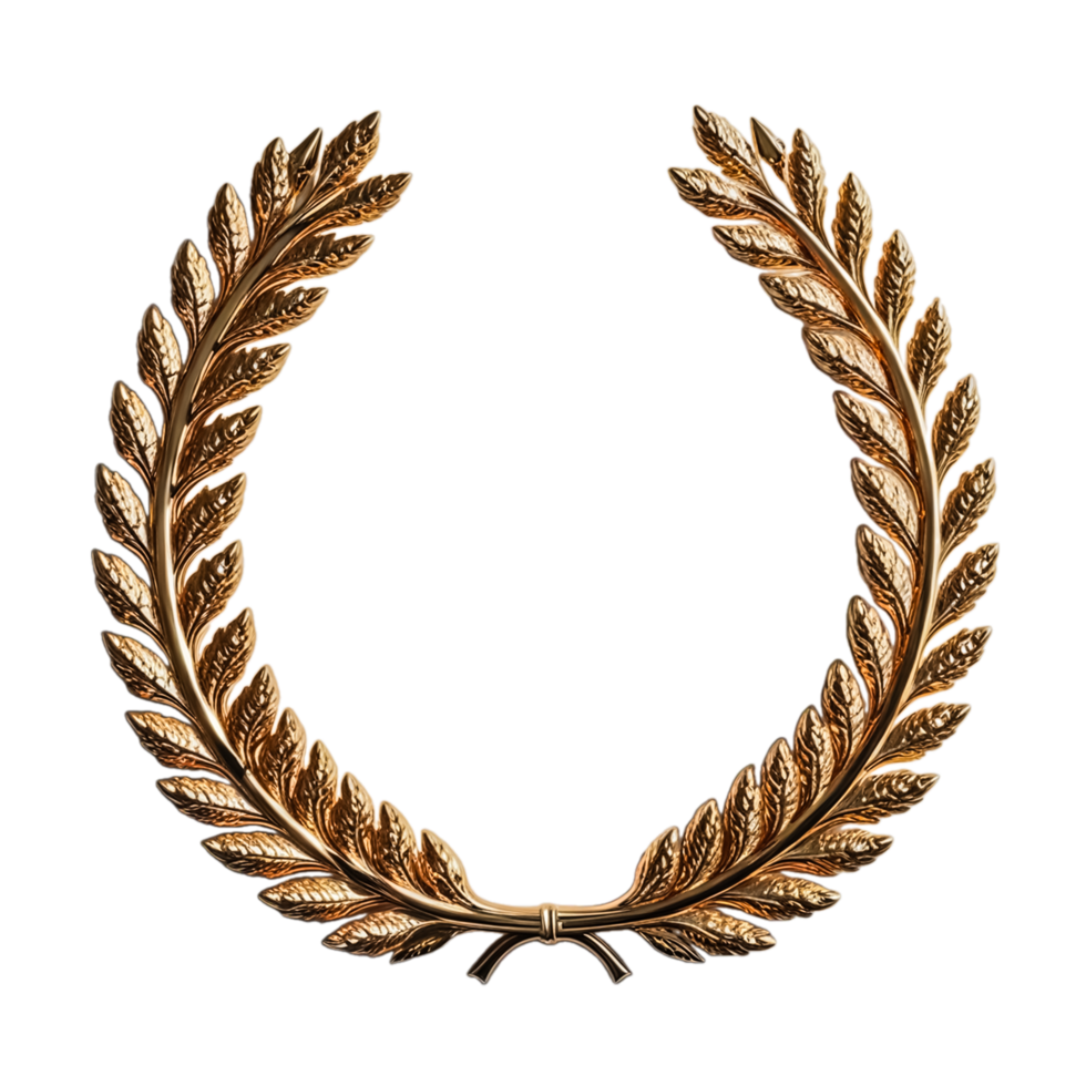 3d golden Lorbeer Kranz Emblem 52321227 PNG