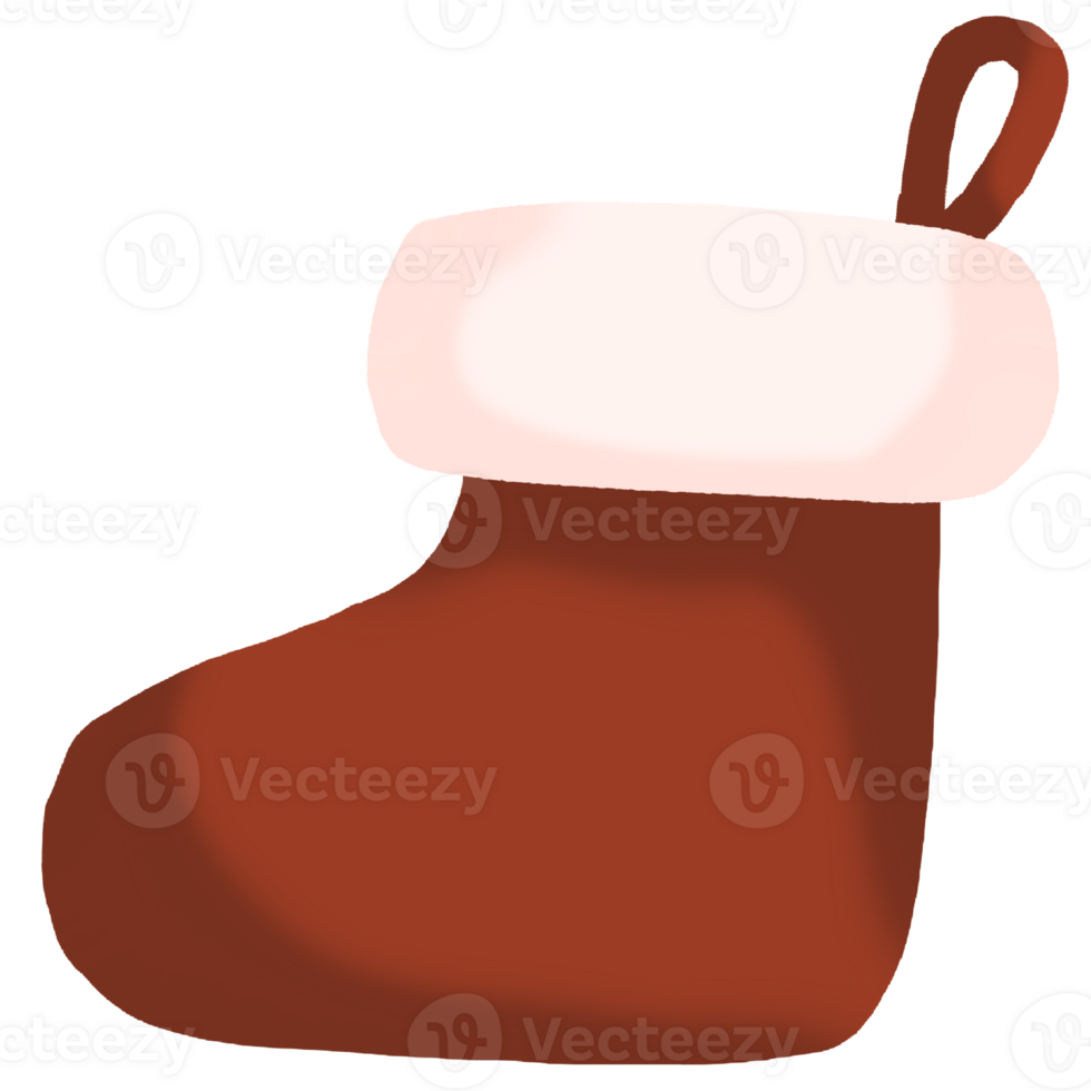 Red Christmas socks on transparent background png