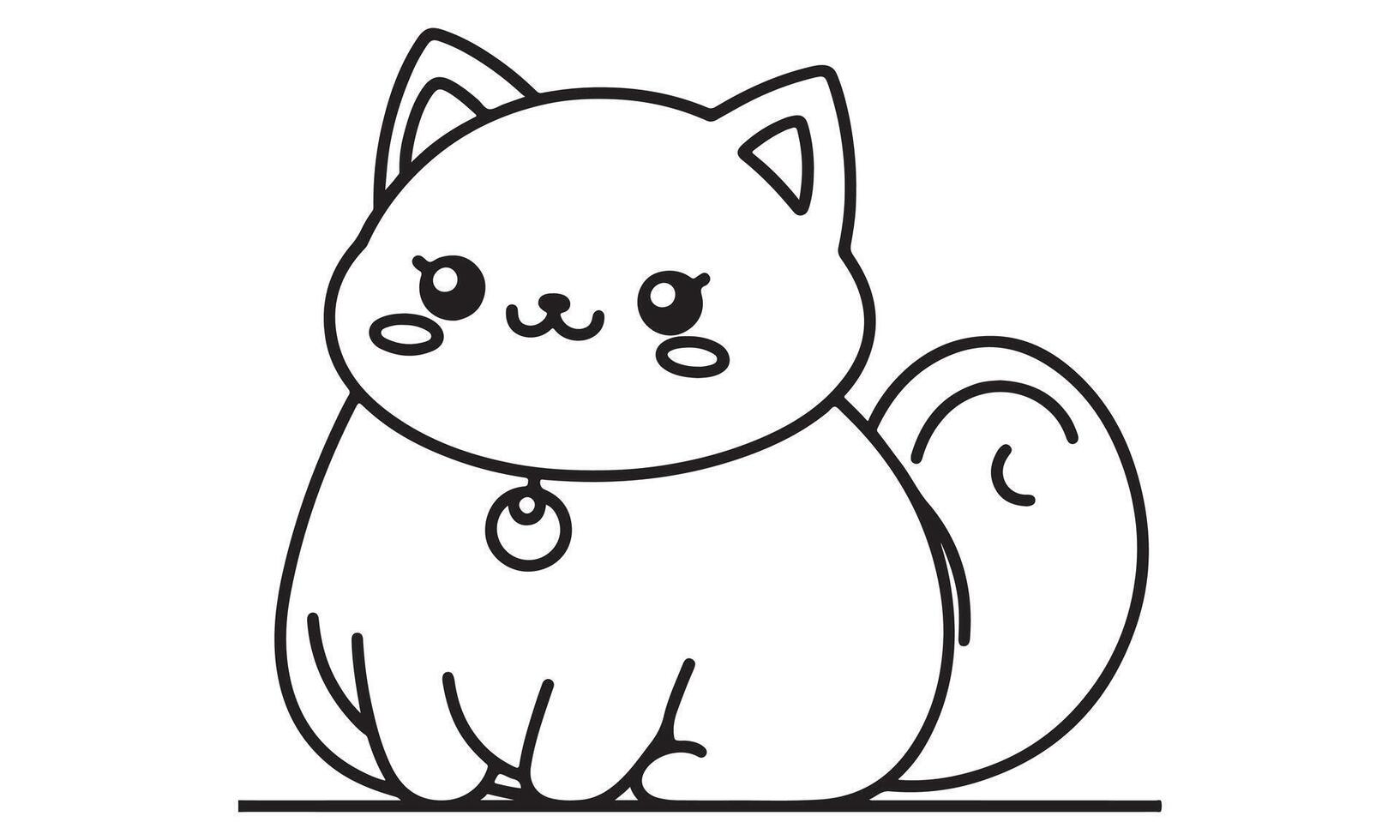 Kawaii cat coloring pages vector